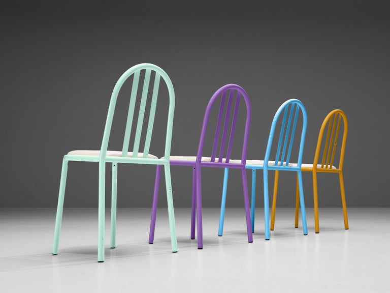 Robert Mallet-Stevens Dining Chairs in Colourful Metal