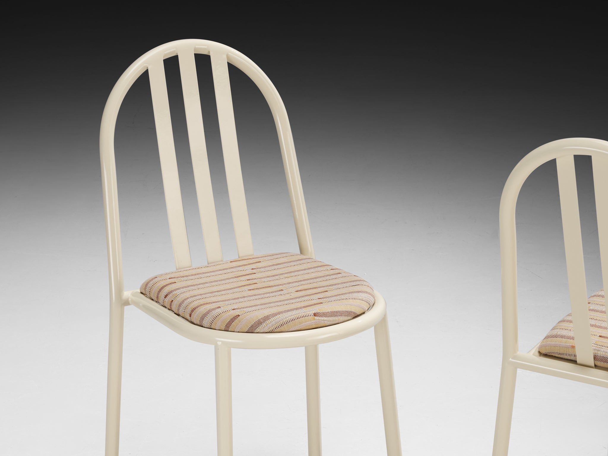 Pair of Beige Tubular Steel Chairs by Robert Mallet-Stevens Seating Morentz