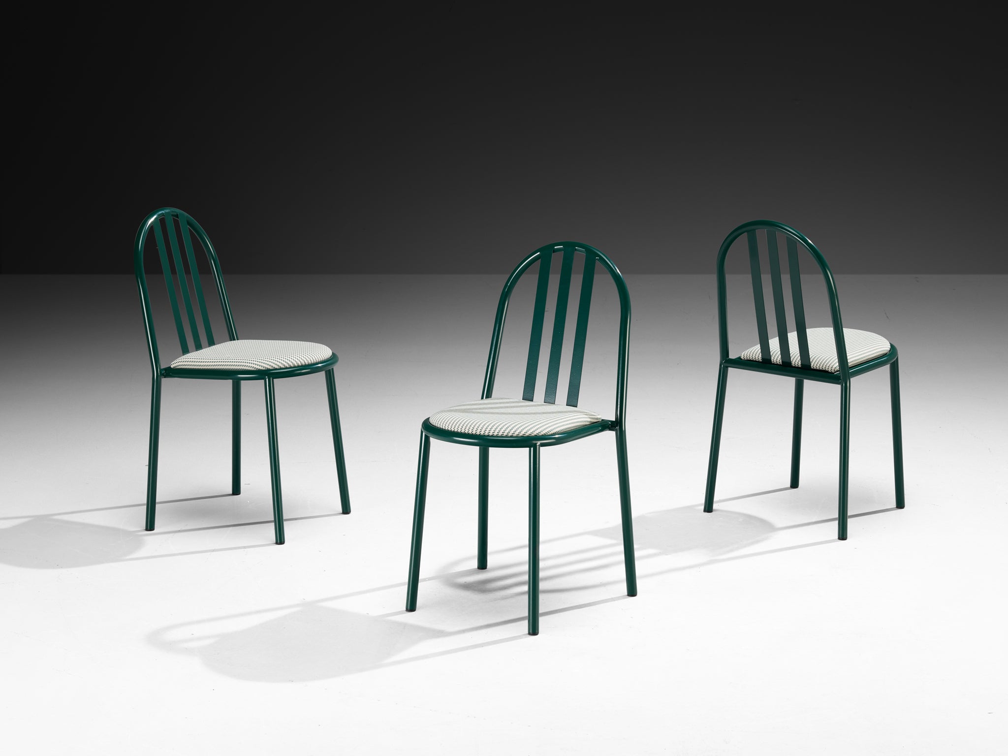 Set of Forest Green Tubular Steel Chairs by Robert Mallet-Stevens Seating Morentz