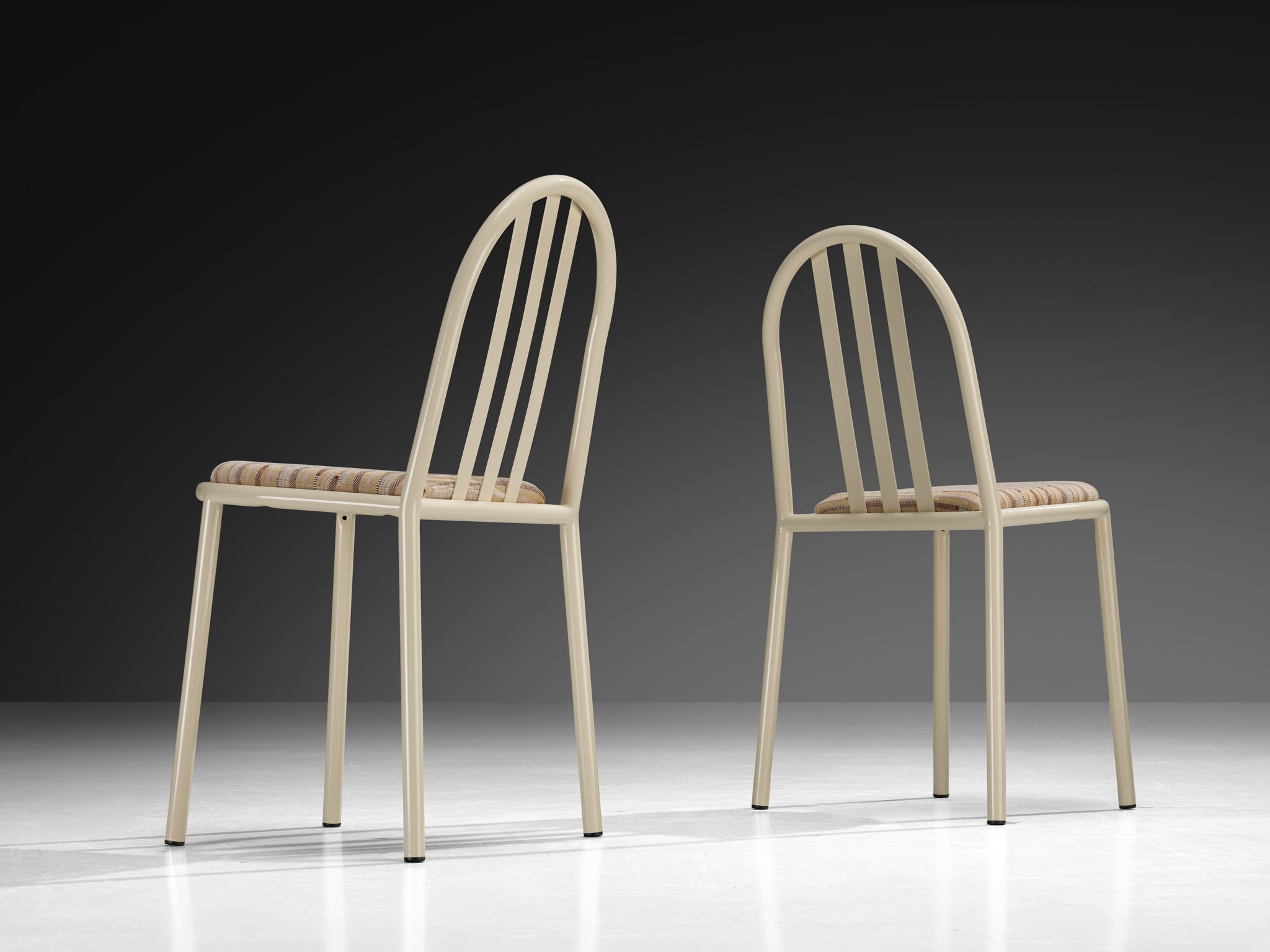 Pair of Beige Tubular Steel Chairs by Robert Mallet-Stevens Seating Morentz