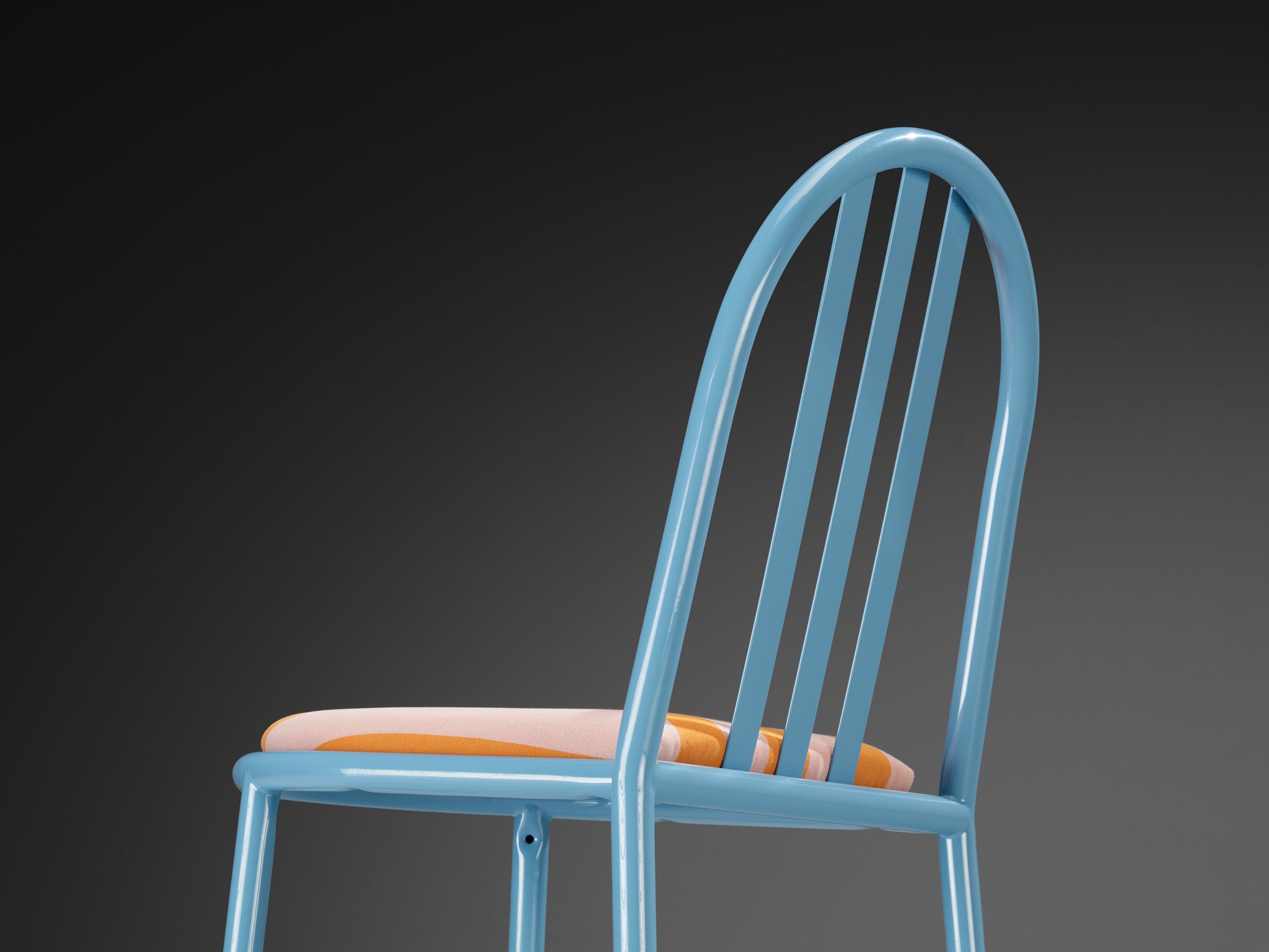 Set of Sky Blue Tubular Steel Chairs by Robert Mallet-Stevens Seating Morentz