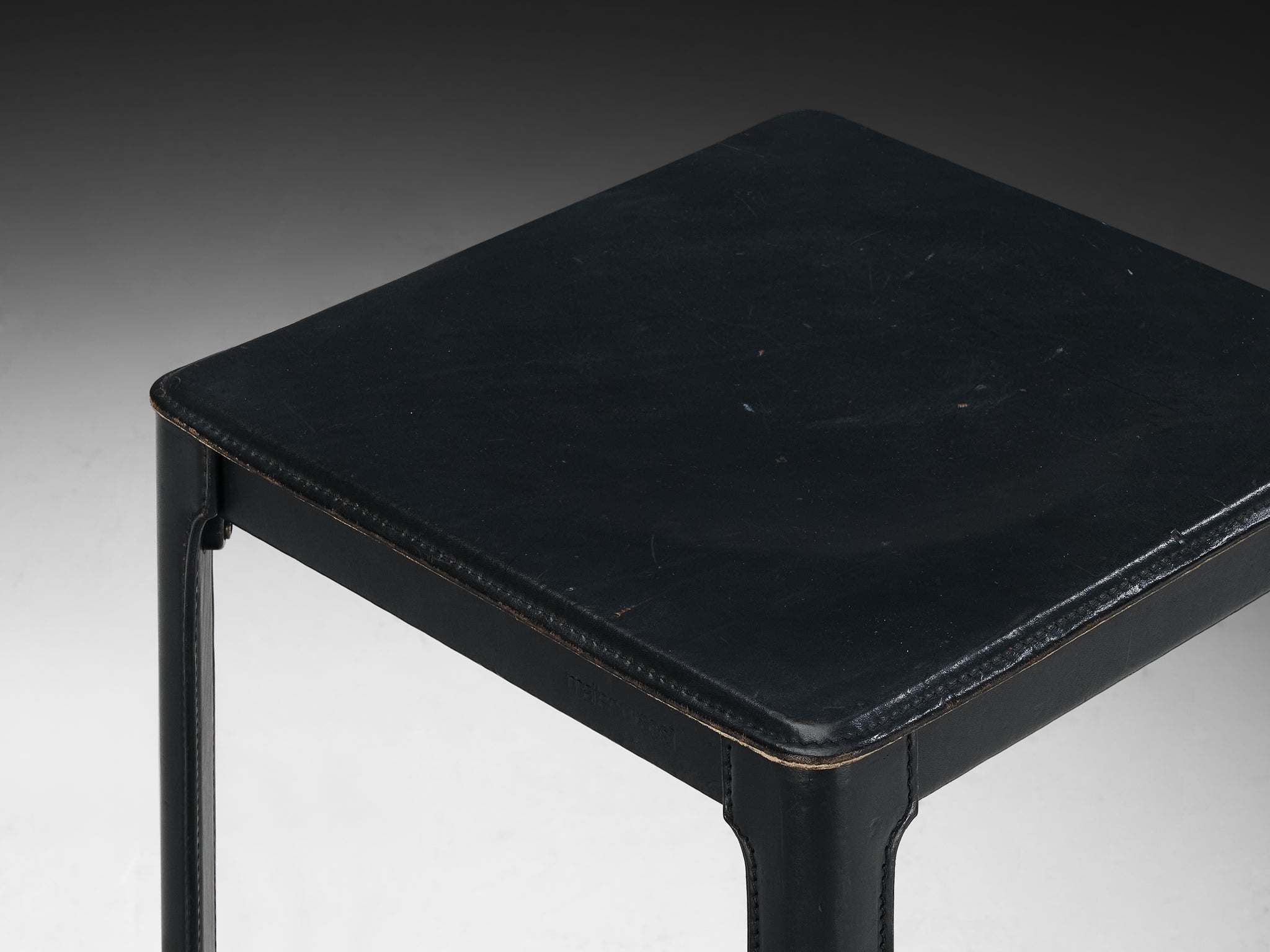 Matteo Grassi Bar Stools in Dark Grey Leather Seating Morentz