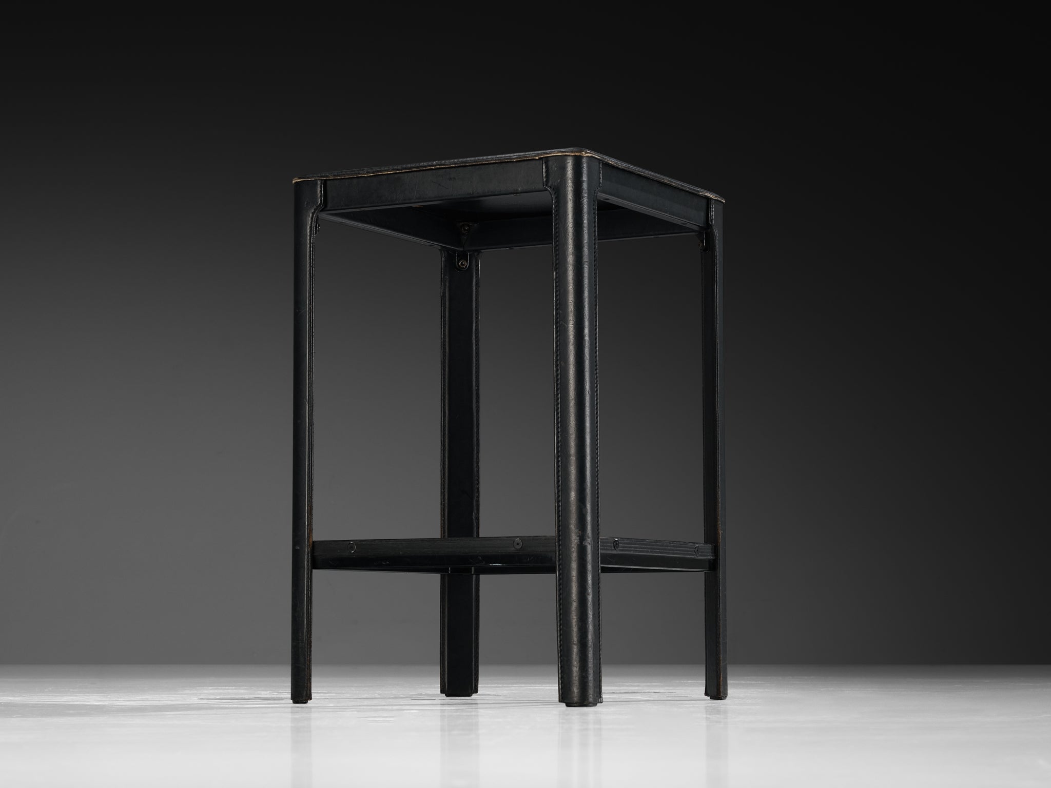 Matteo Grassi Bar Stools in Dark Grey Leather Seating Morentz