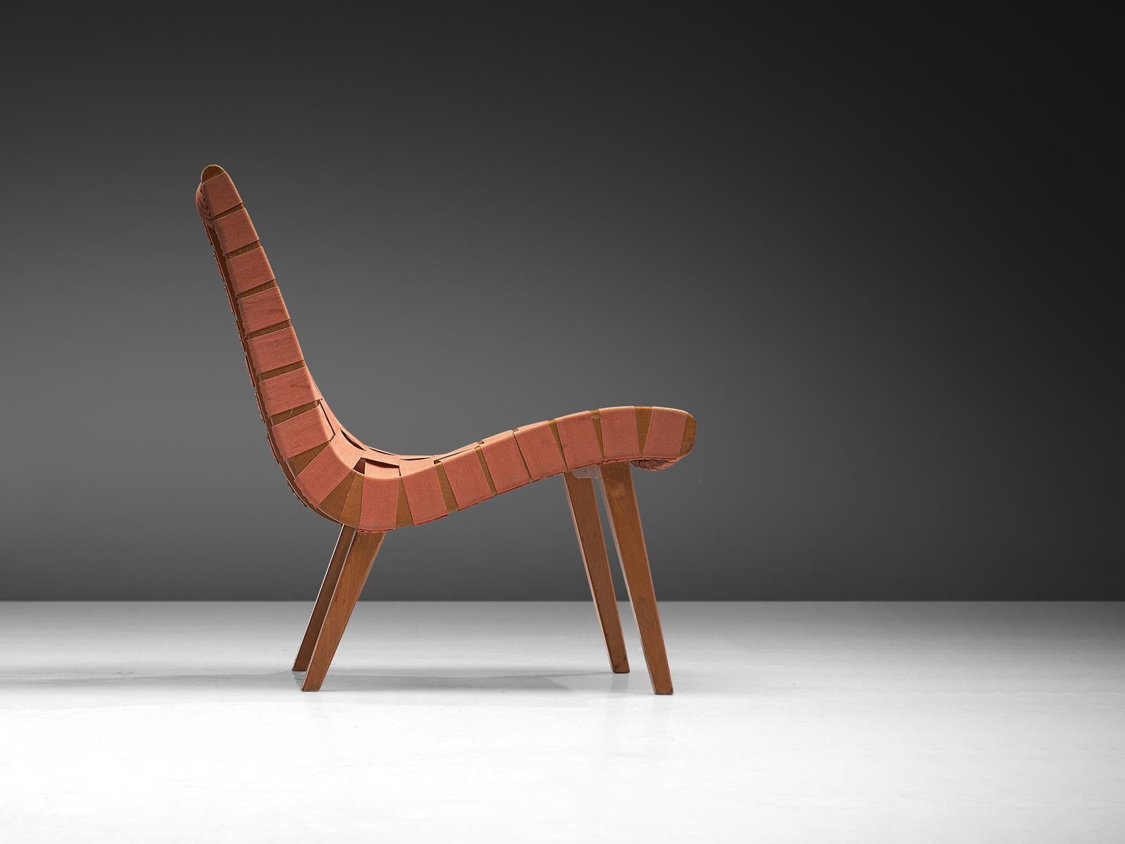 Jens Risom 'Vostra' Lounge Chair with Ottoman in Canvas Webbing seating Morentz