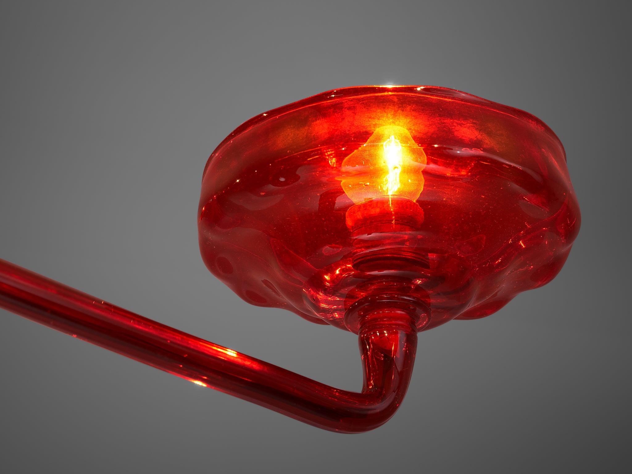 Large Hand Blown Chandelier in Red Murano Glass lighting Morentz