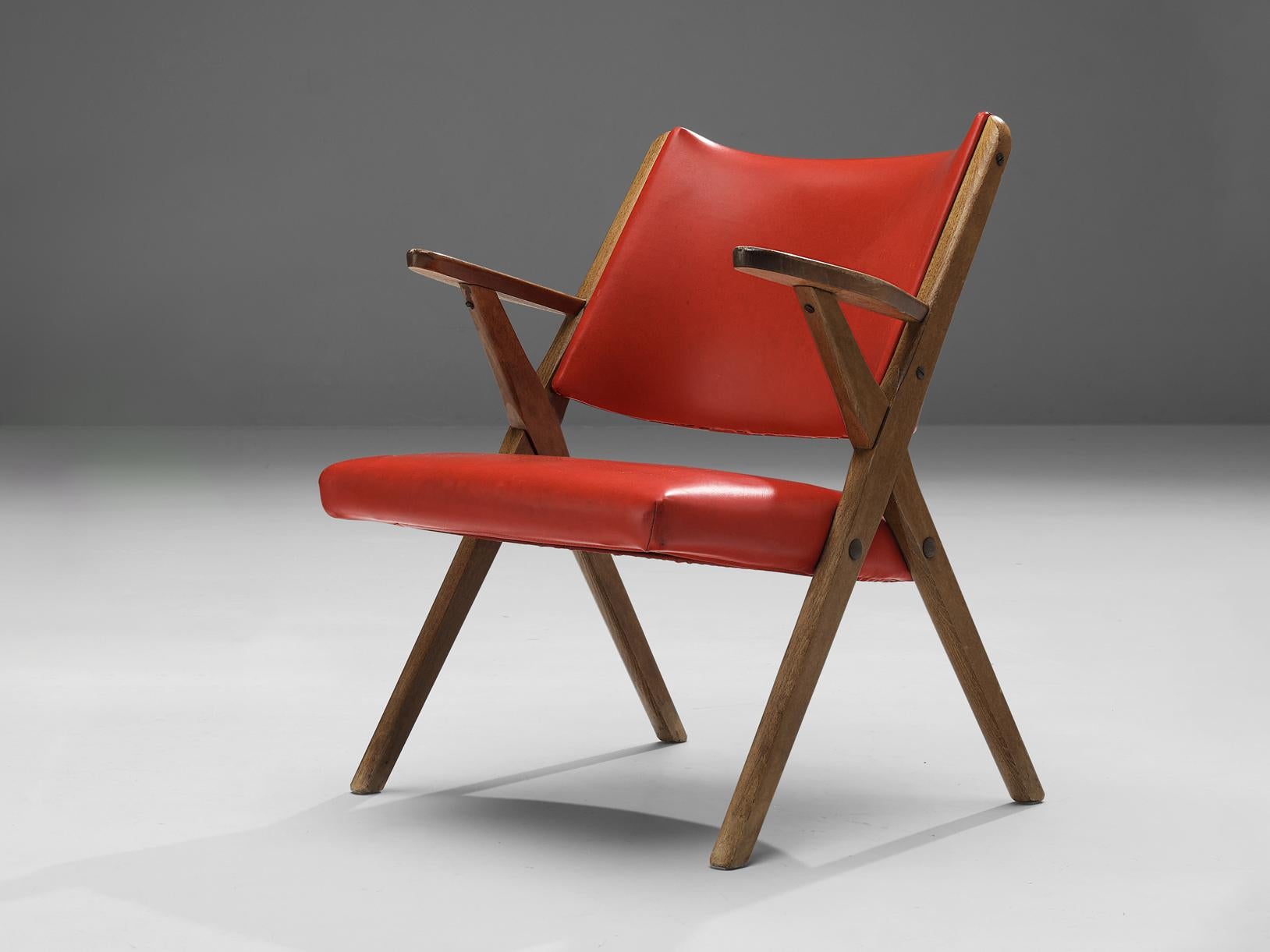 Italian Armchair in Bright Red seating Morentz