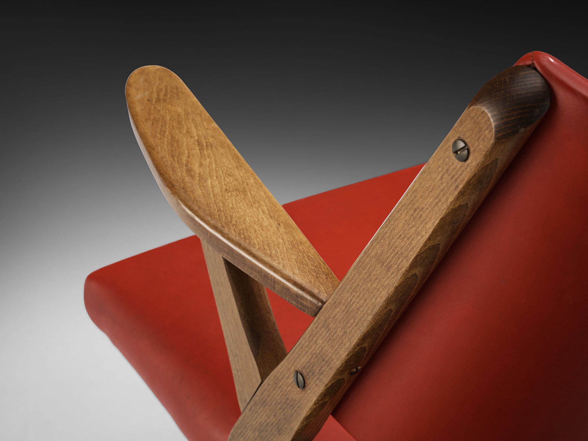 Italian Armchairs in Bright Red Seating Morentz