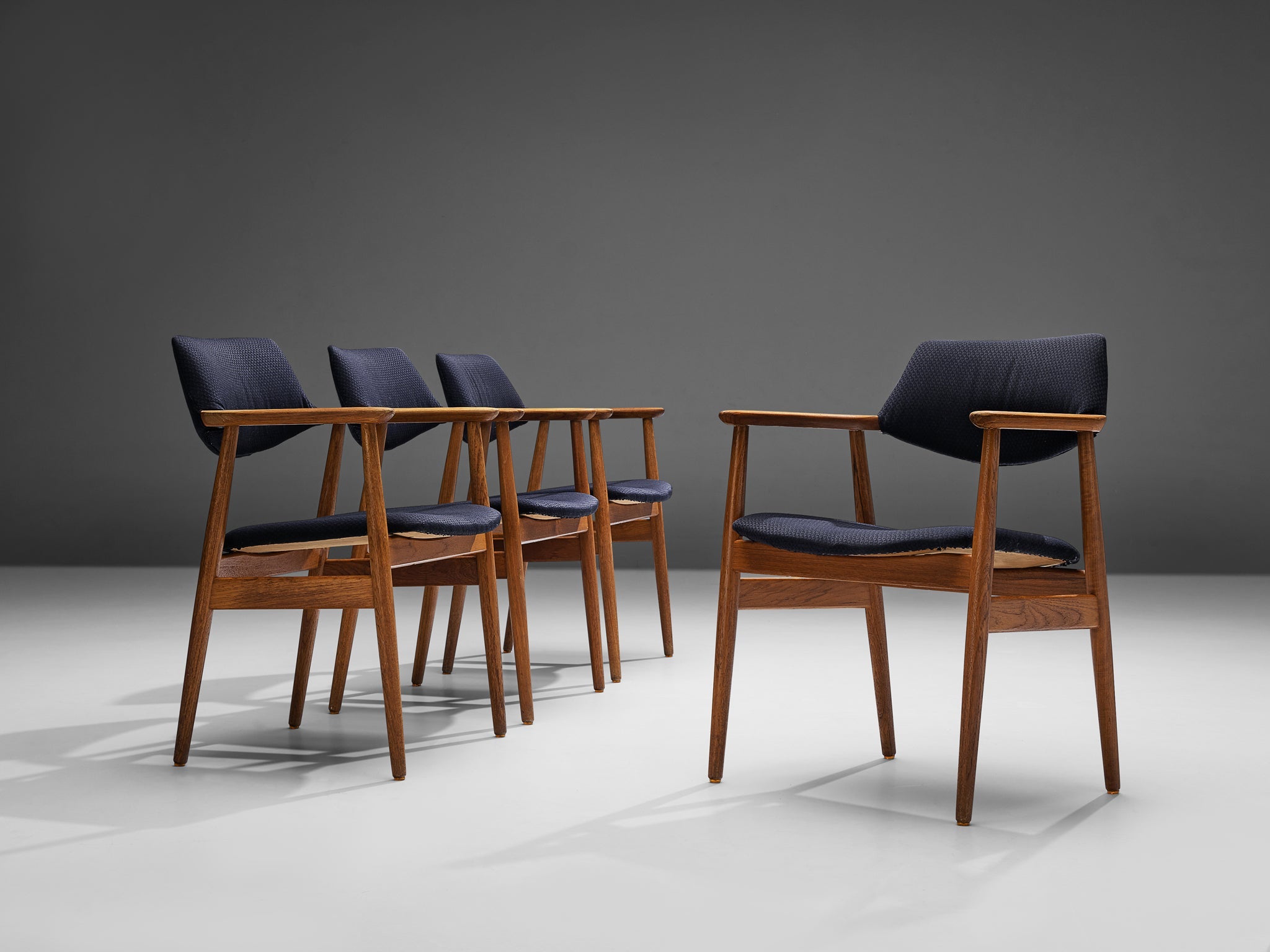 Erik Kirkegaard Set of Four Armchairs in Teak seating Morentz