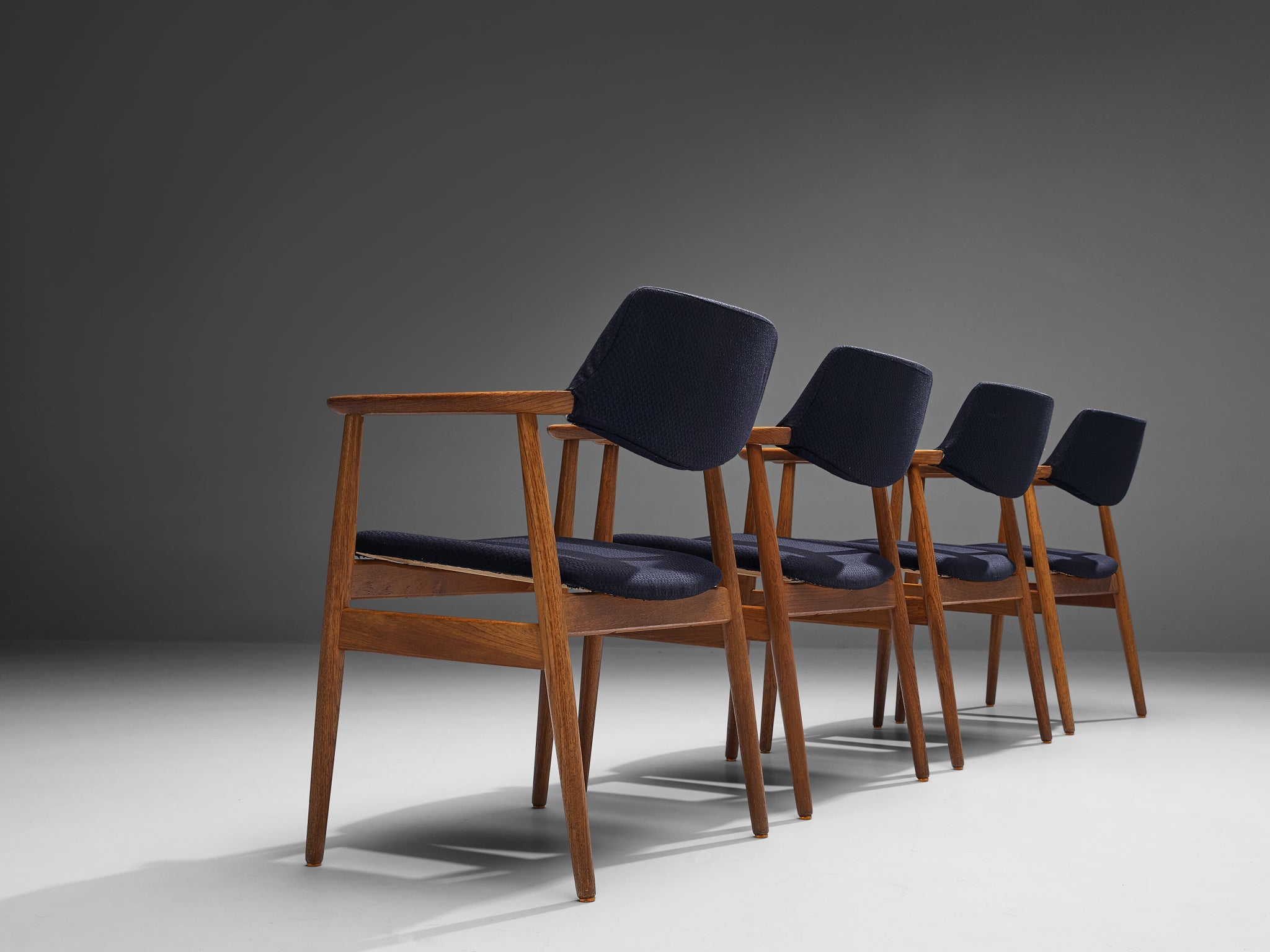 Erik Kirkegaard Set of Four Armchairs in Teak seating Morentz