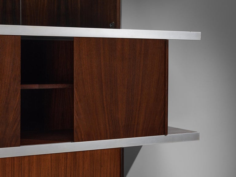 Angelo Mangiarotti for Poltronova 'Multiuse' Cabinet in Wood and Aluminium