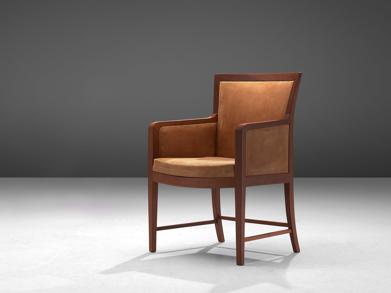 Kaj Gottlob for Rud Rasmussen Armchair in Mahogany and Leather seating Morentz