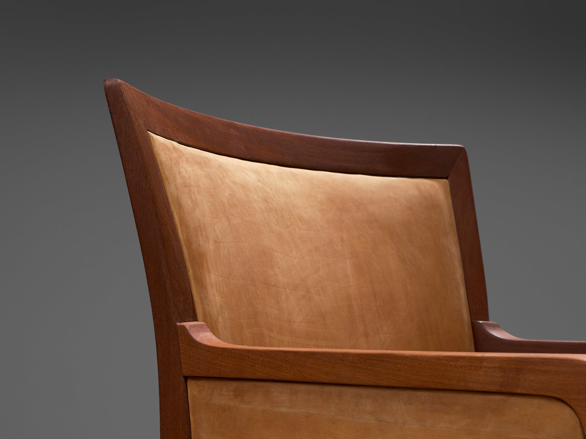 Kaj Gottlob for Rud Rasmussen Pair of Armchairs in Mahogany and Leather seating Morentz