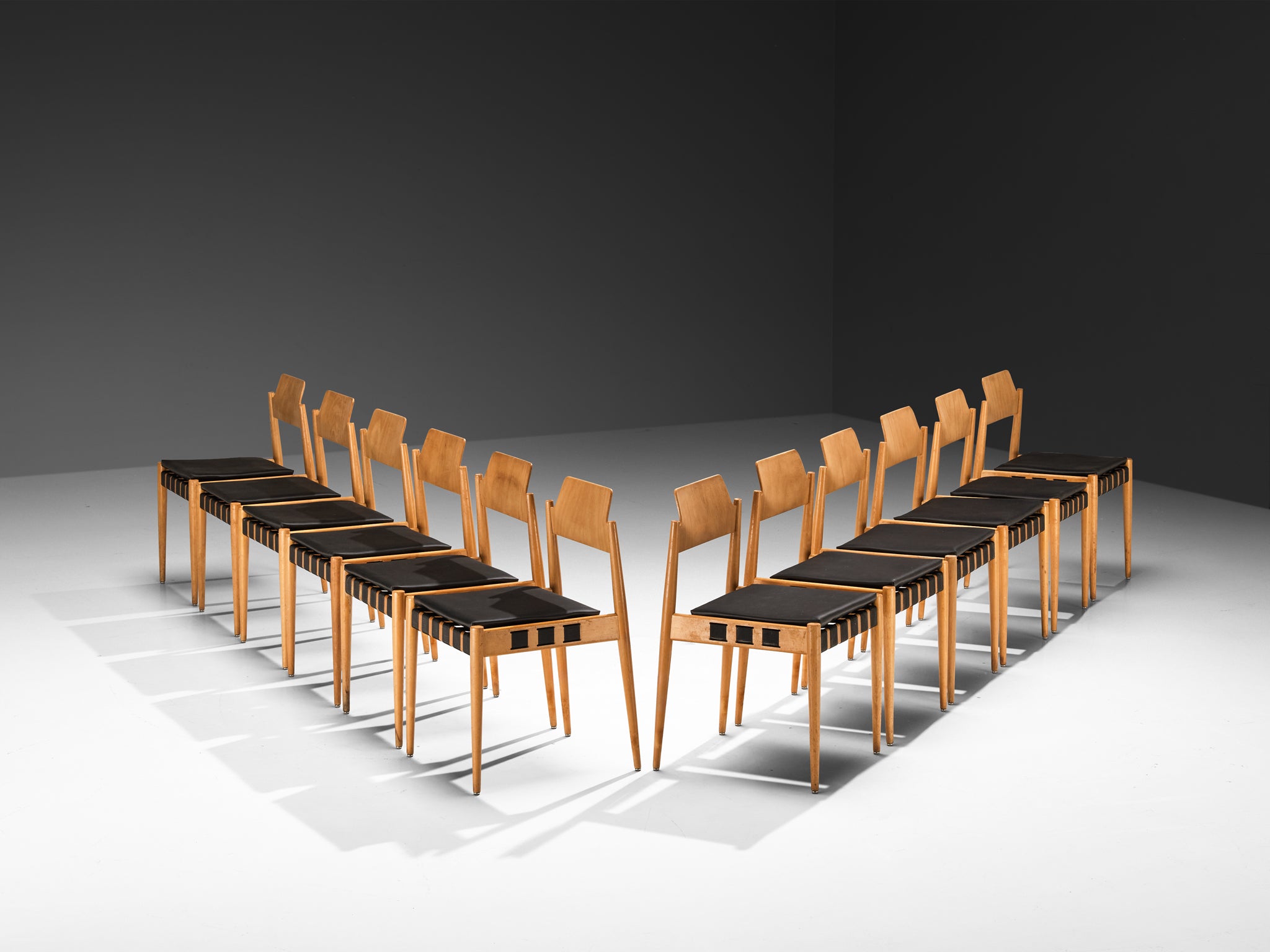 Egon Eiermann for Wilde + Spieth Set of Twelve Dining Chairs Seating Morentz