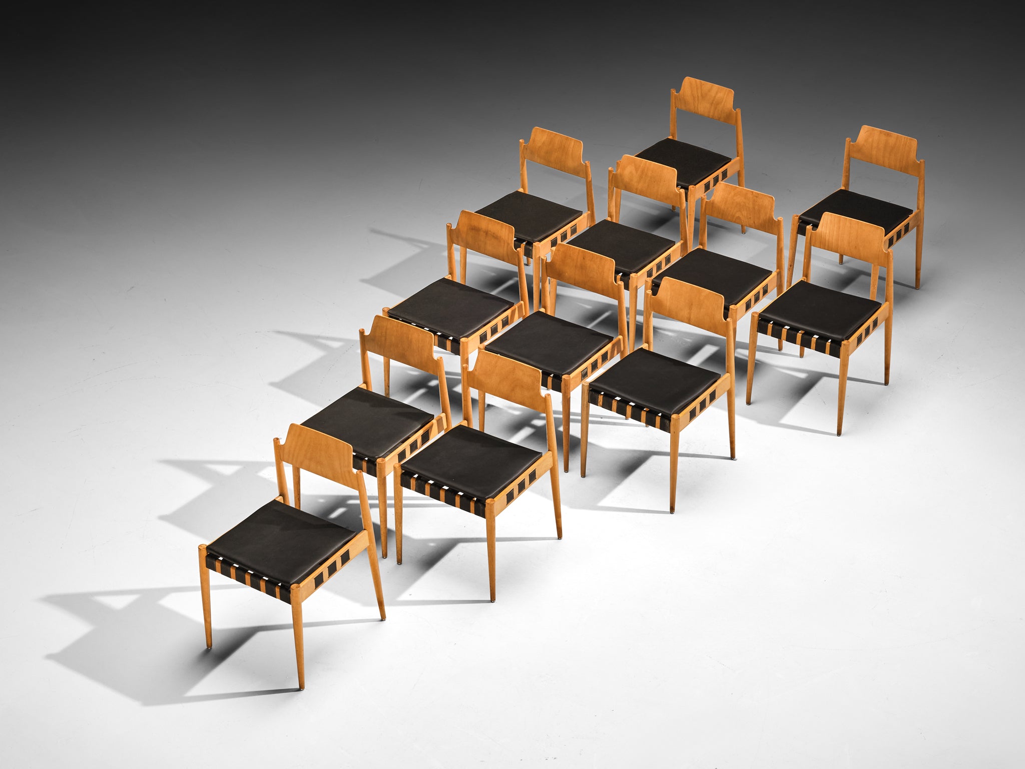 Egon Eiermann for Wilde + Spieth Set of Twelve Dining Chairs Seating Morentz