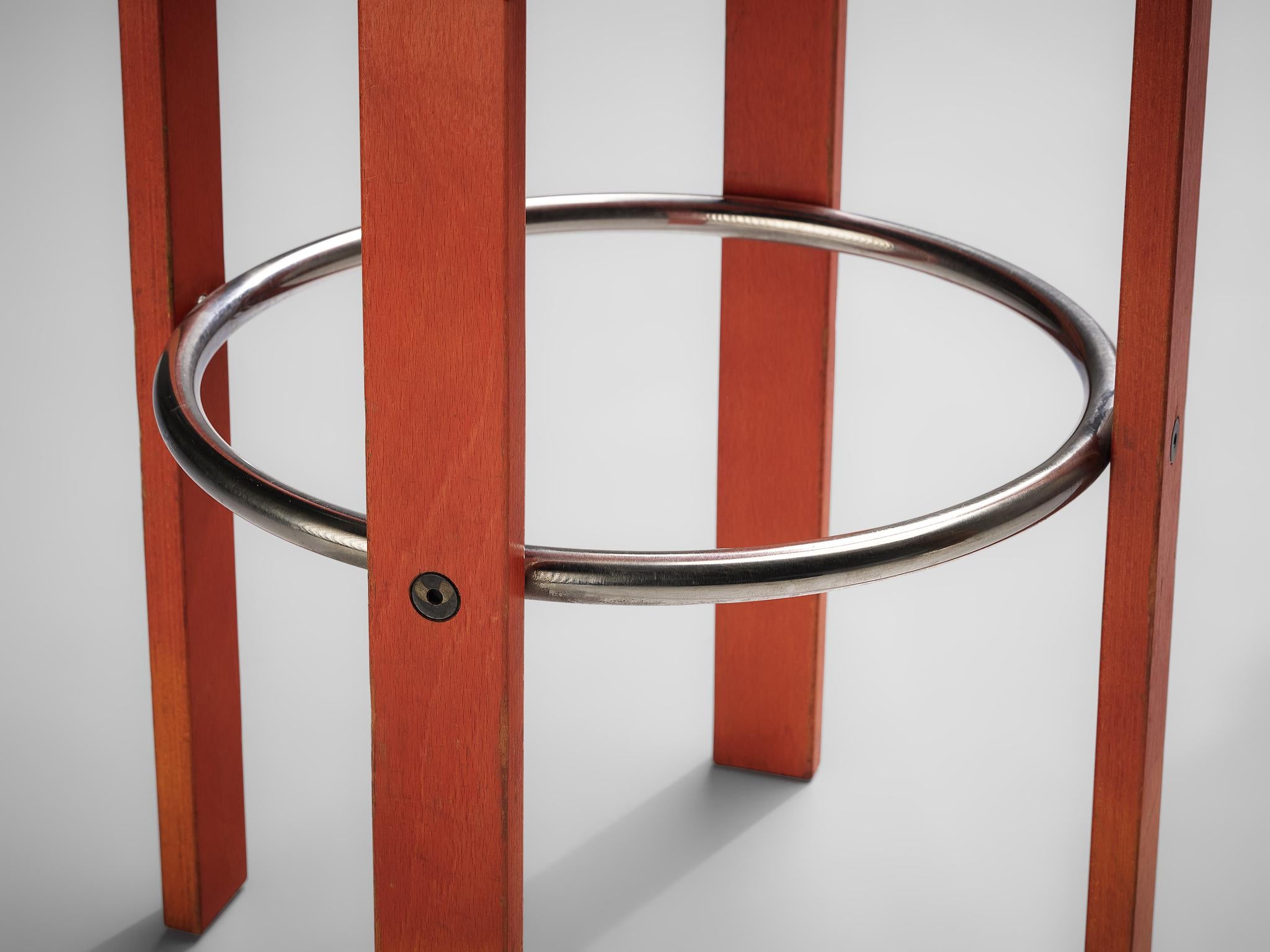 Bruno Rey for Dietiker Red Barstool seating Morentz