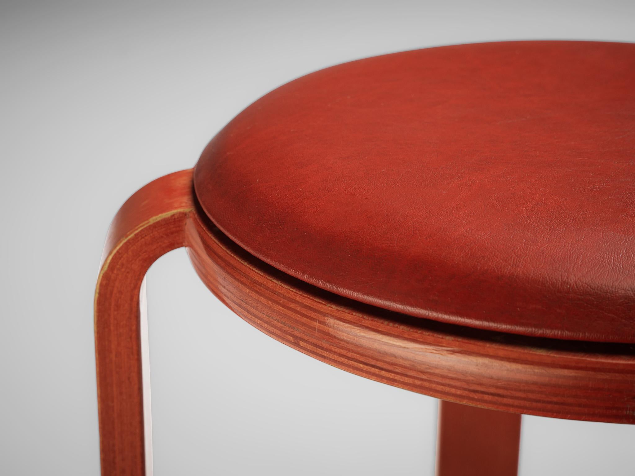 Bruno Rey for Dietiker Red Barstool seating Morentz