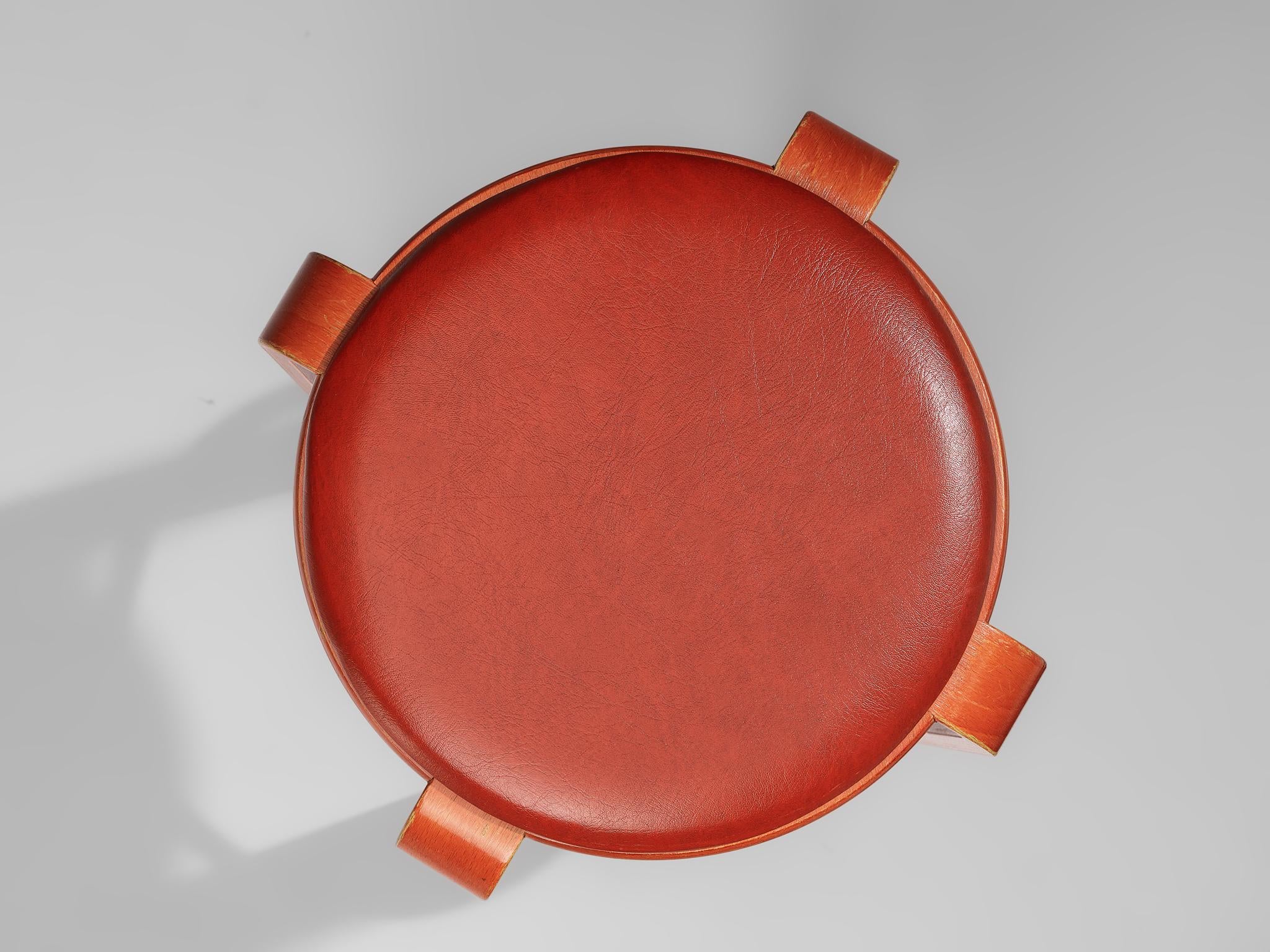 Bruno Rey for Dietiker Red Barstool seating Morentz