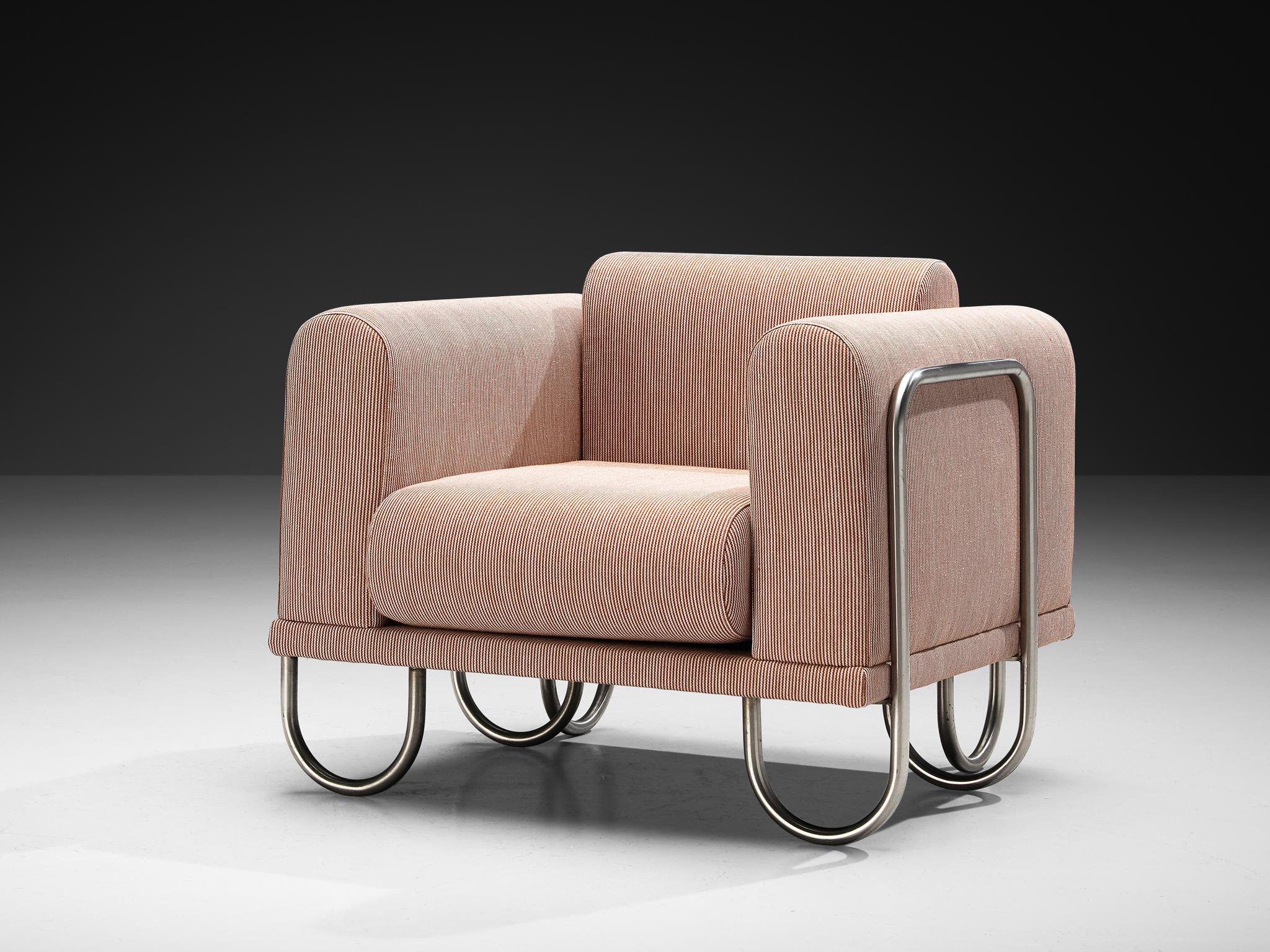 Byron Botker for Landes Lounge Chair with Tubular Frames in Light Pink seating Morentz