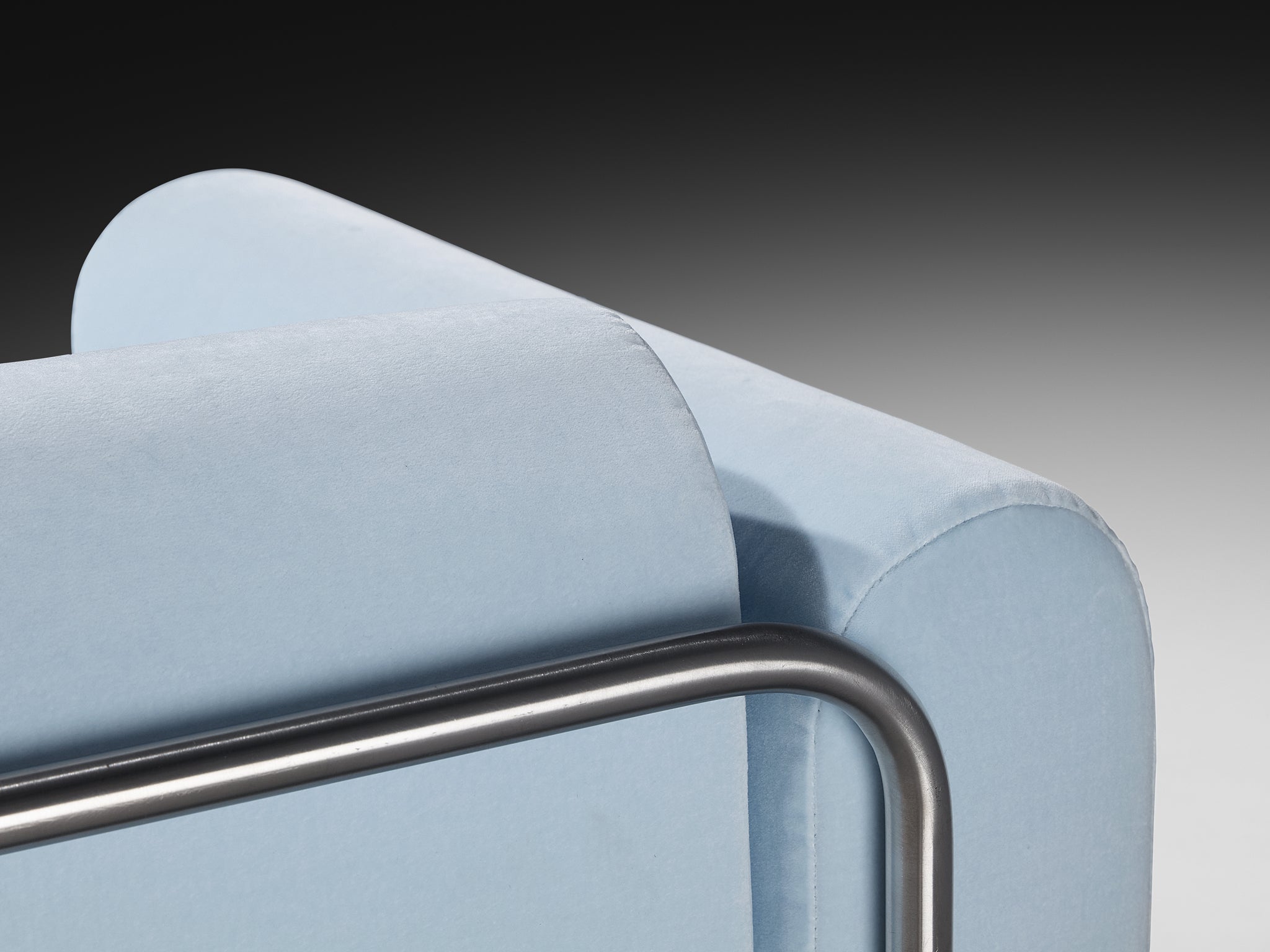 Byron Botker for Landes Lounge Chairs in Light Blue Velvet Seating Morentz