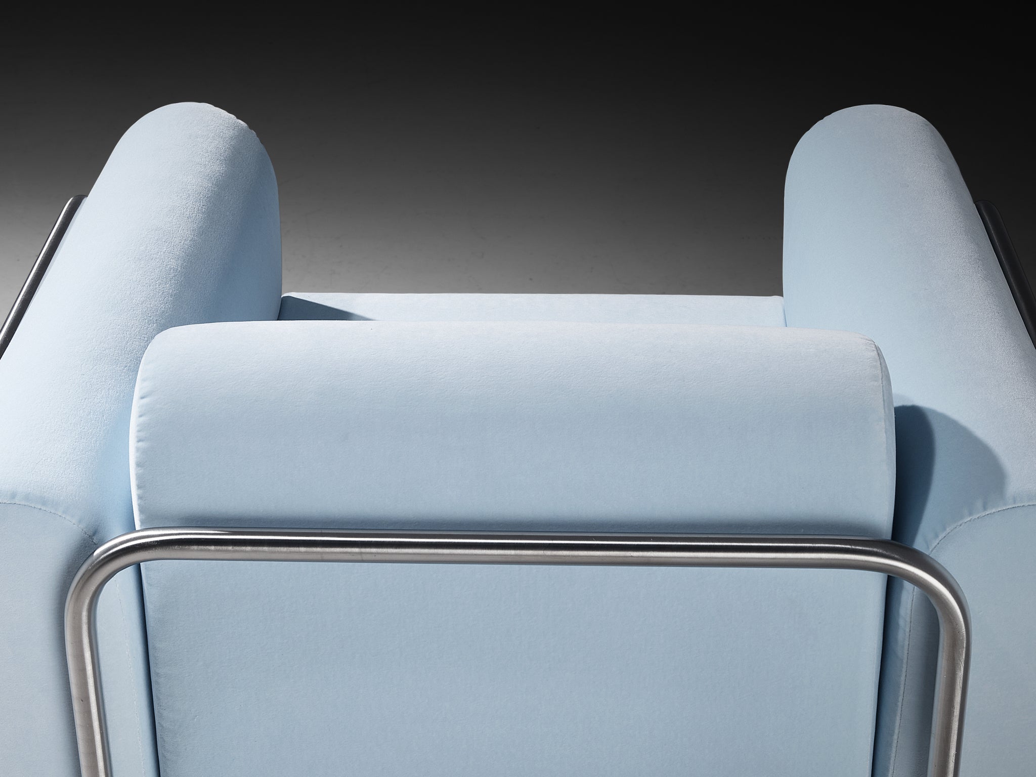 Byron Botker for Landes Lounge Chairs in Light Blue Velvet Seating Morentz