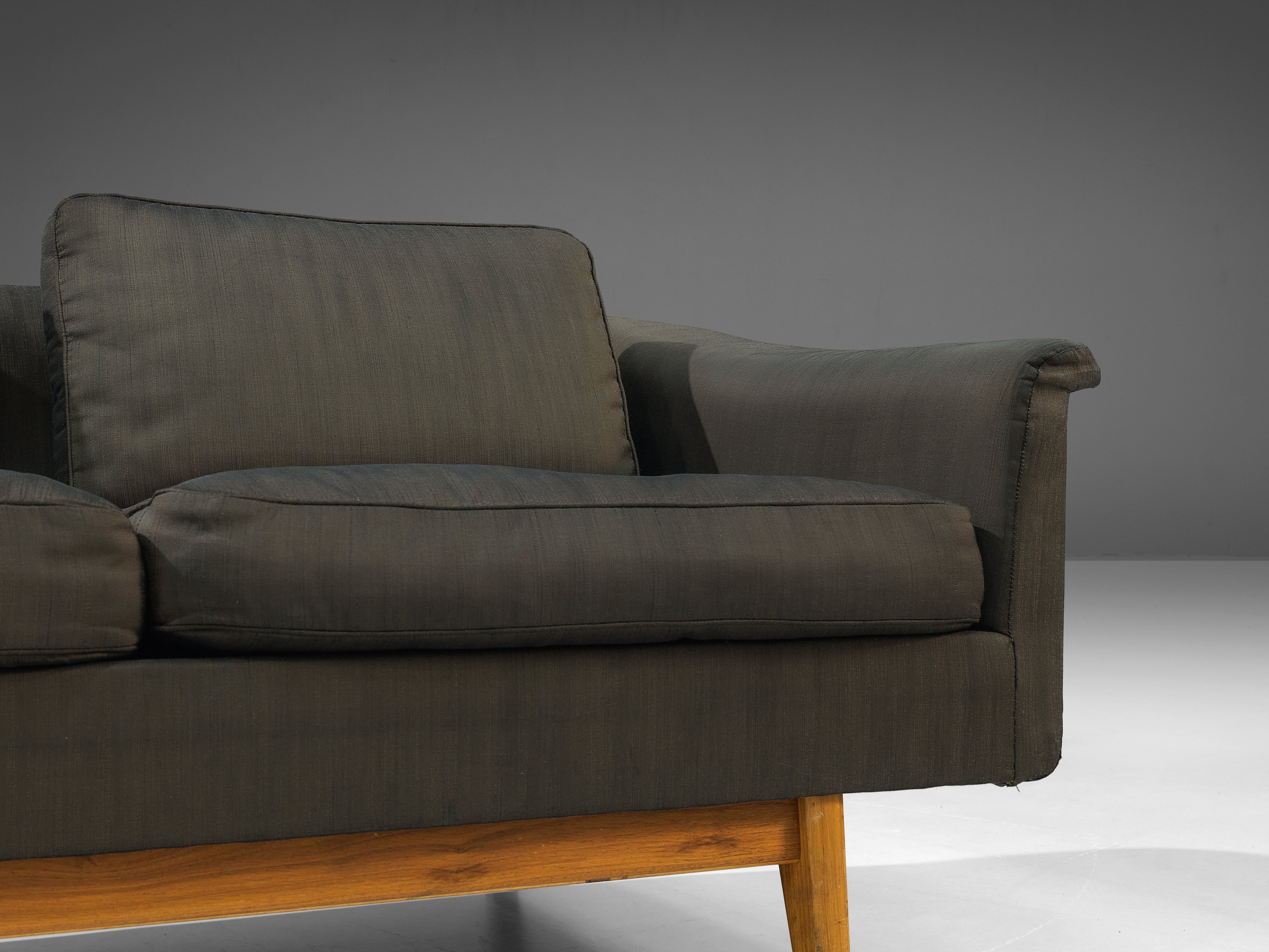 Folke Ohlsson for Dux ‘Passadena’ Sofa in Grey Upholstery and Walnut seating Morentz