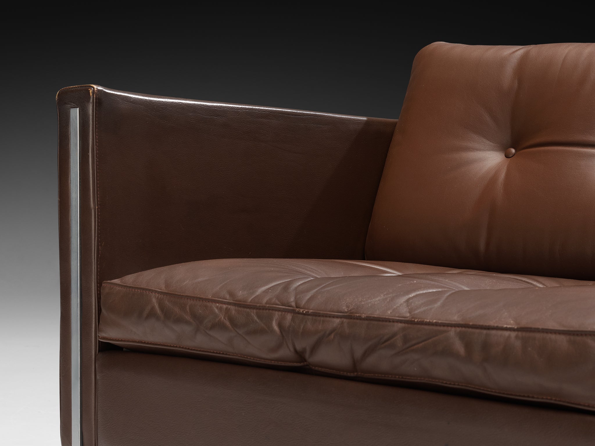 Pierre Paulin for Artifort Armchair Model '442' in Brown Leather seating Morentz