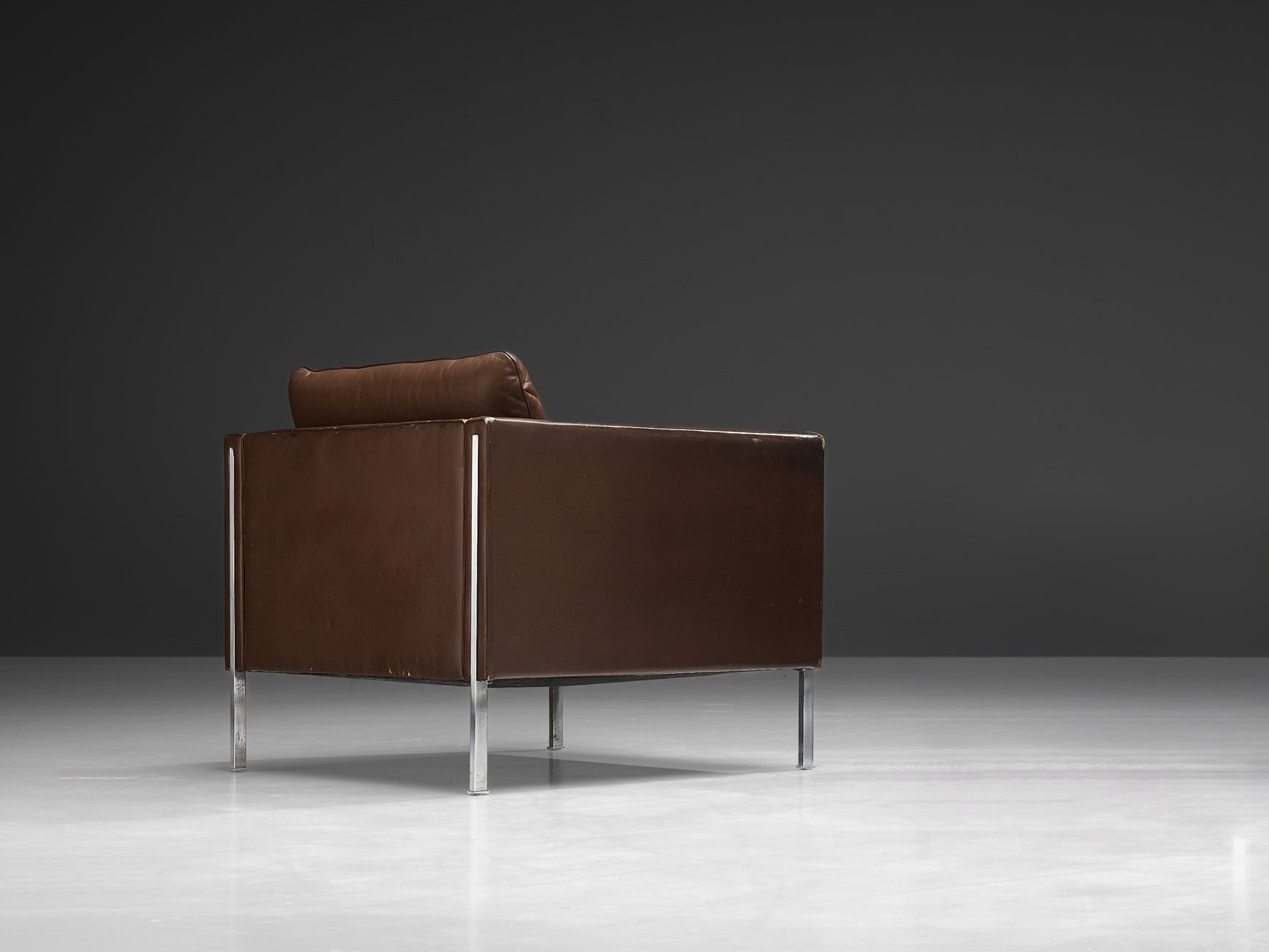 Pierre Paulin for Artifort Armchair Model '442' in Brown Leather seating Morentz