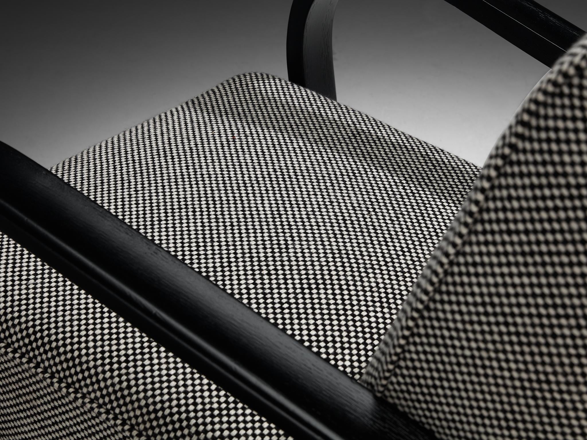 Jindrich Halabala Lounge Chair in Black-and-White Checkered Upholstery seating Morentz
