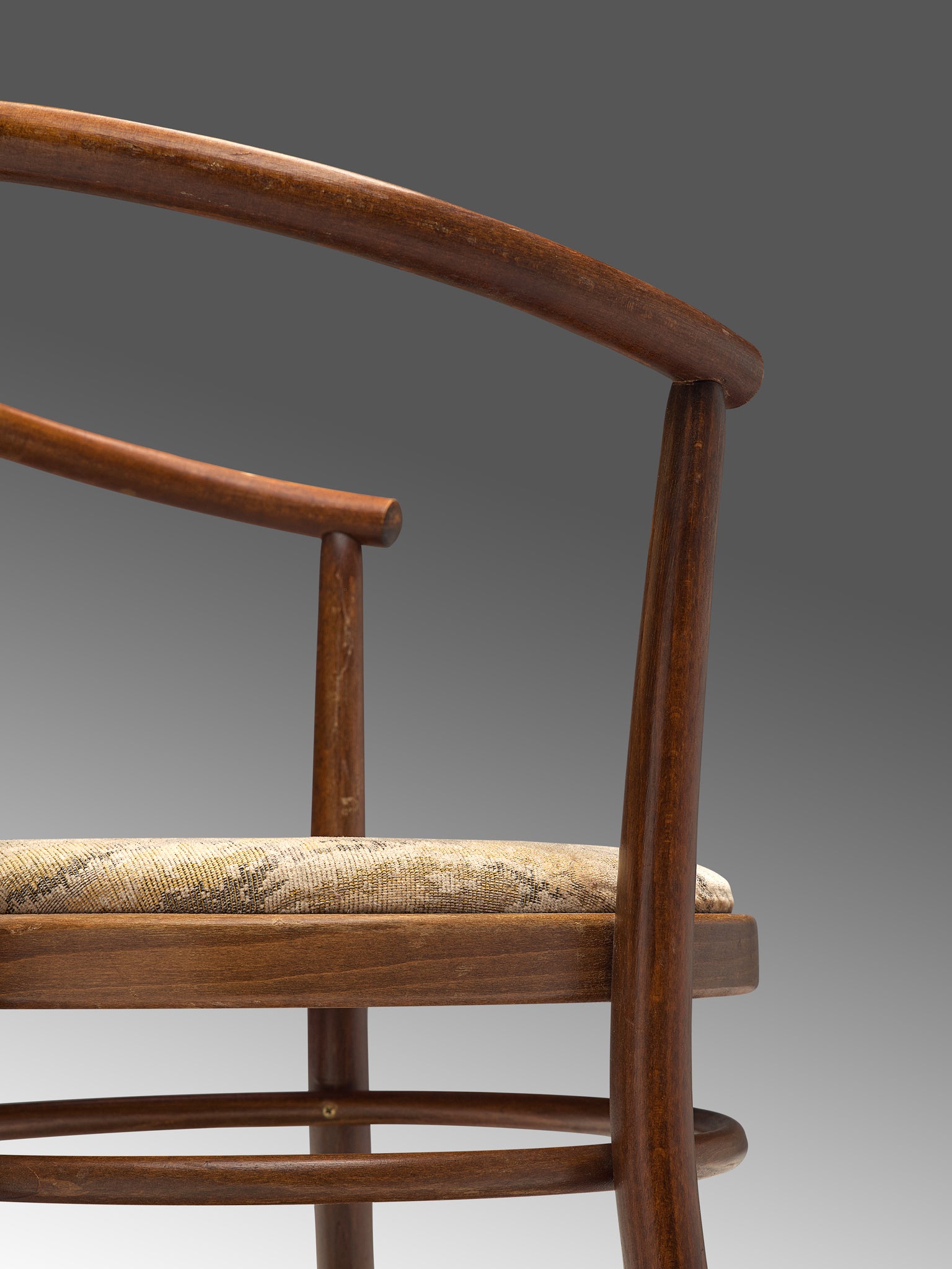 Ton Armchairs in Bentwood with Fabric Upholstery Seating Morentz