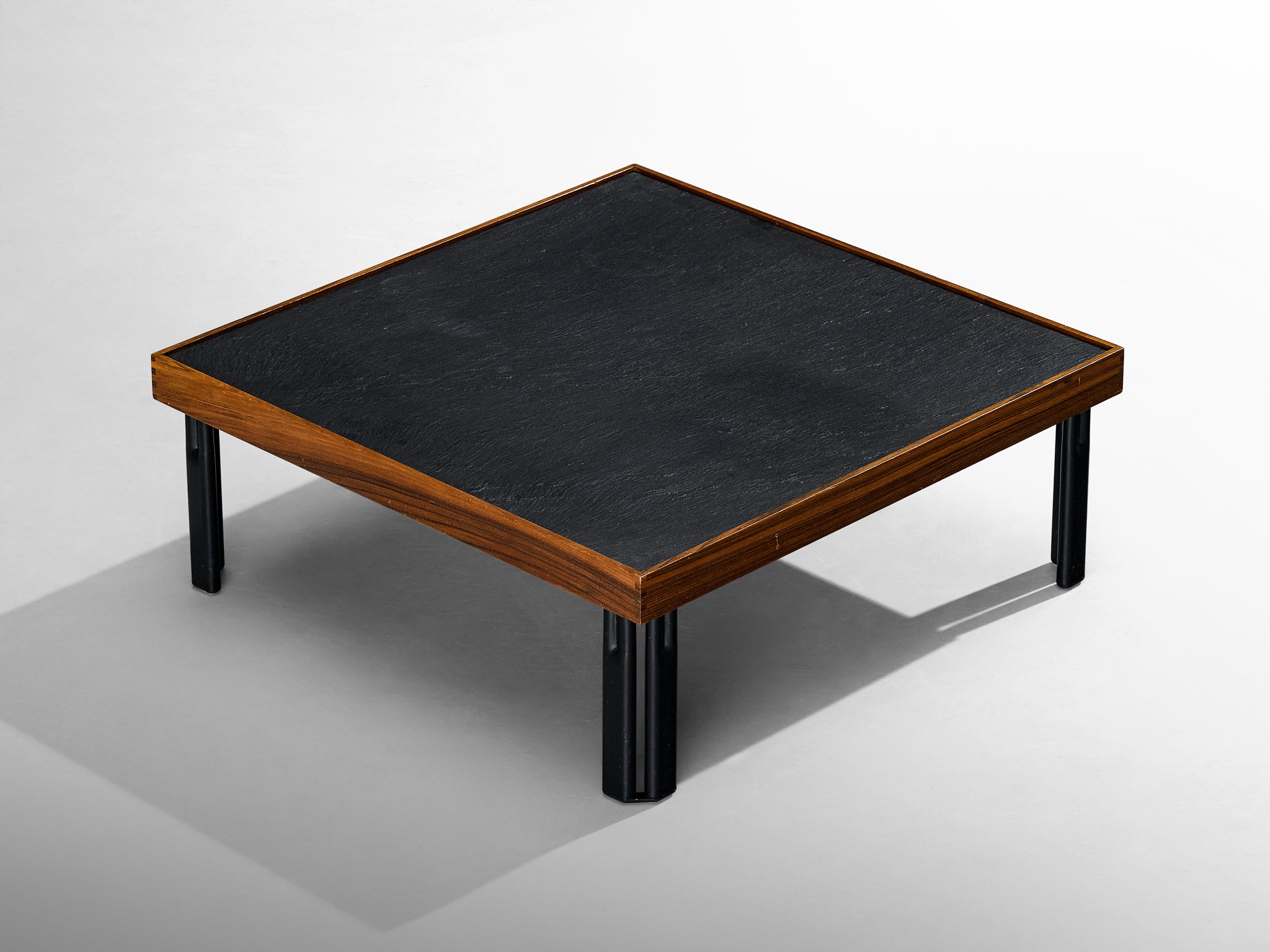 Piero De Martini for Cassina 'Naviglio' Coffee Table in Walnut and Slate Tables Morentz