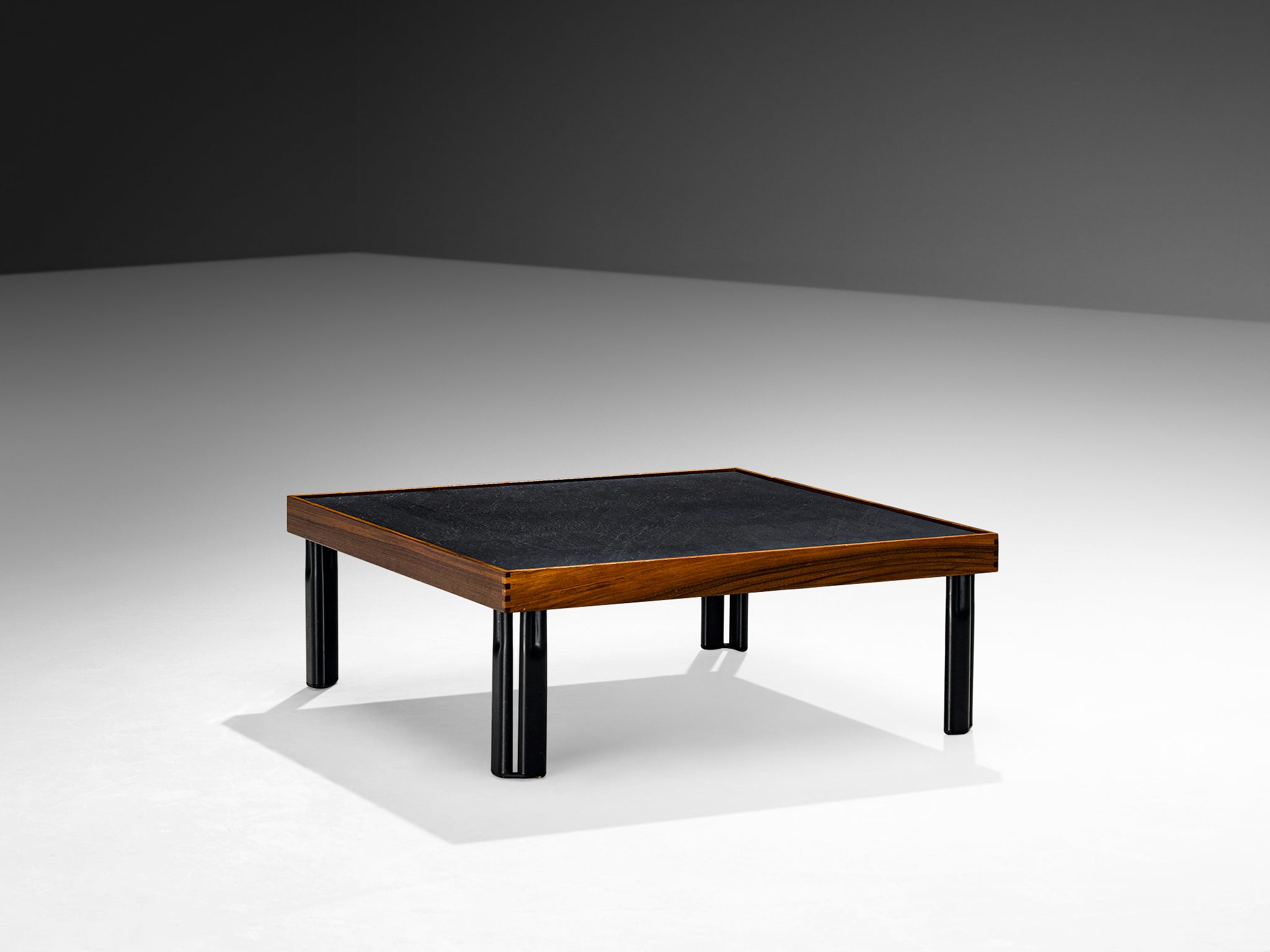 Piero De Martini for Cassina 'Naviglio' Coffee Table in Walnut and Slate Tables Morentz