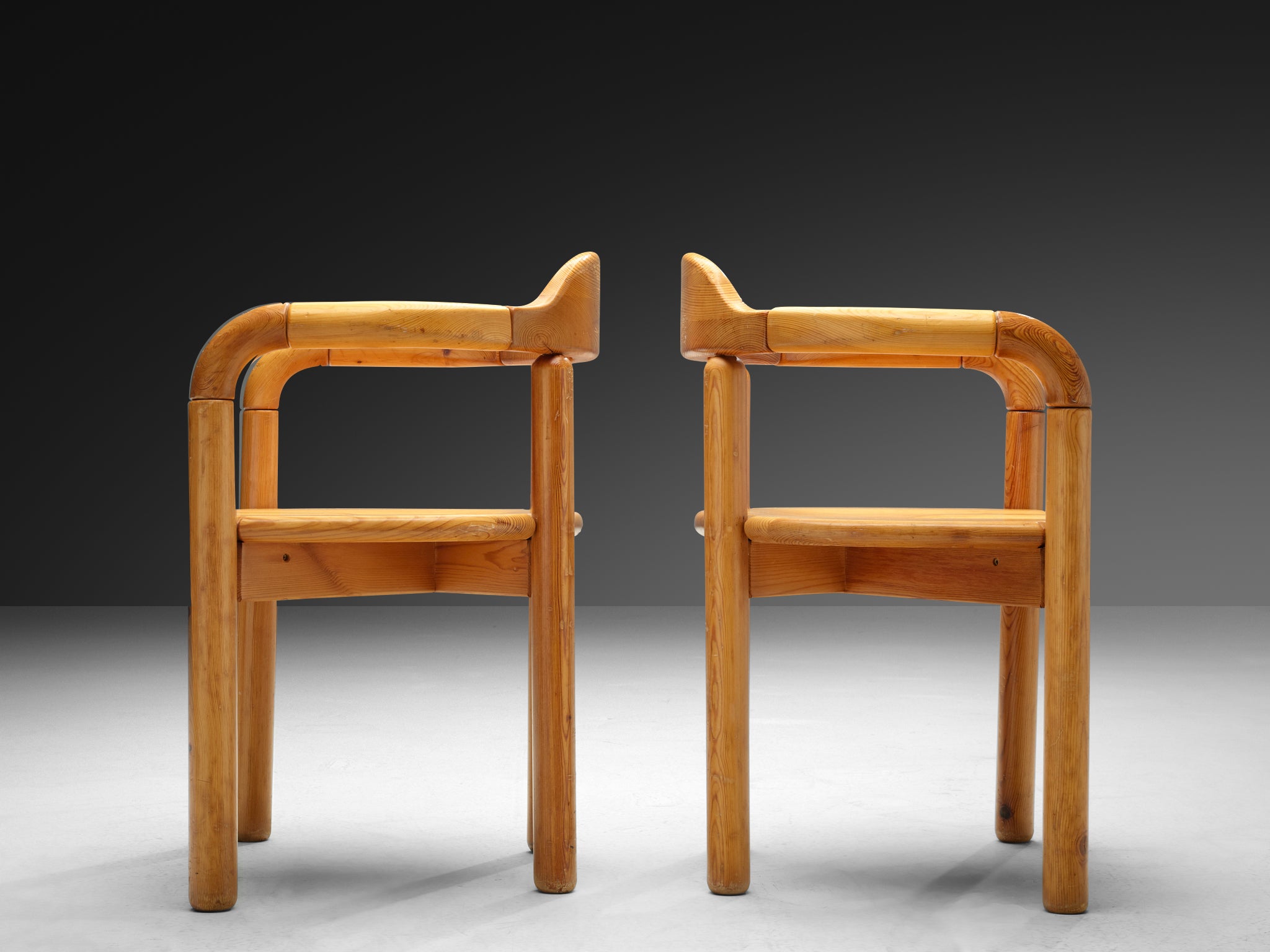 Rainer Daumiller Set of Six Armchairs in Solid Pine Seating Morentz