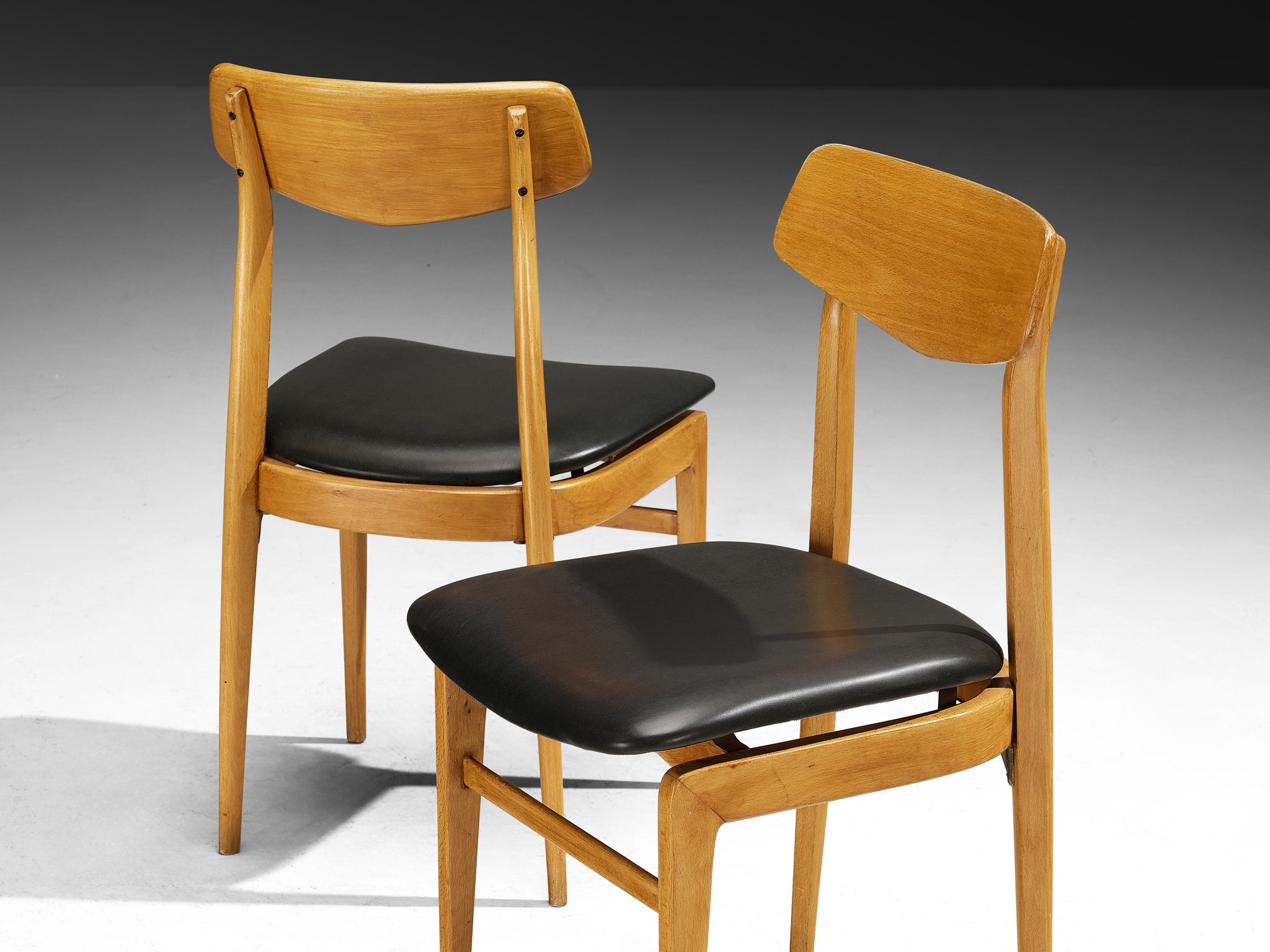 Danish Set of Ten Danish Sculptural Chairs in Blonde Wood Seating Morentz