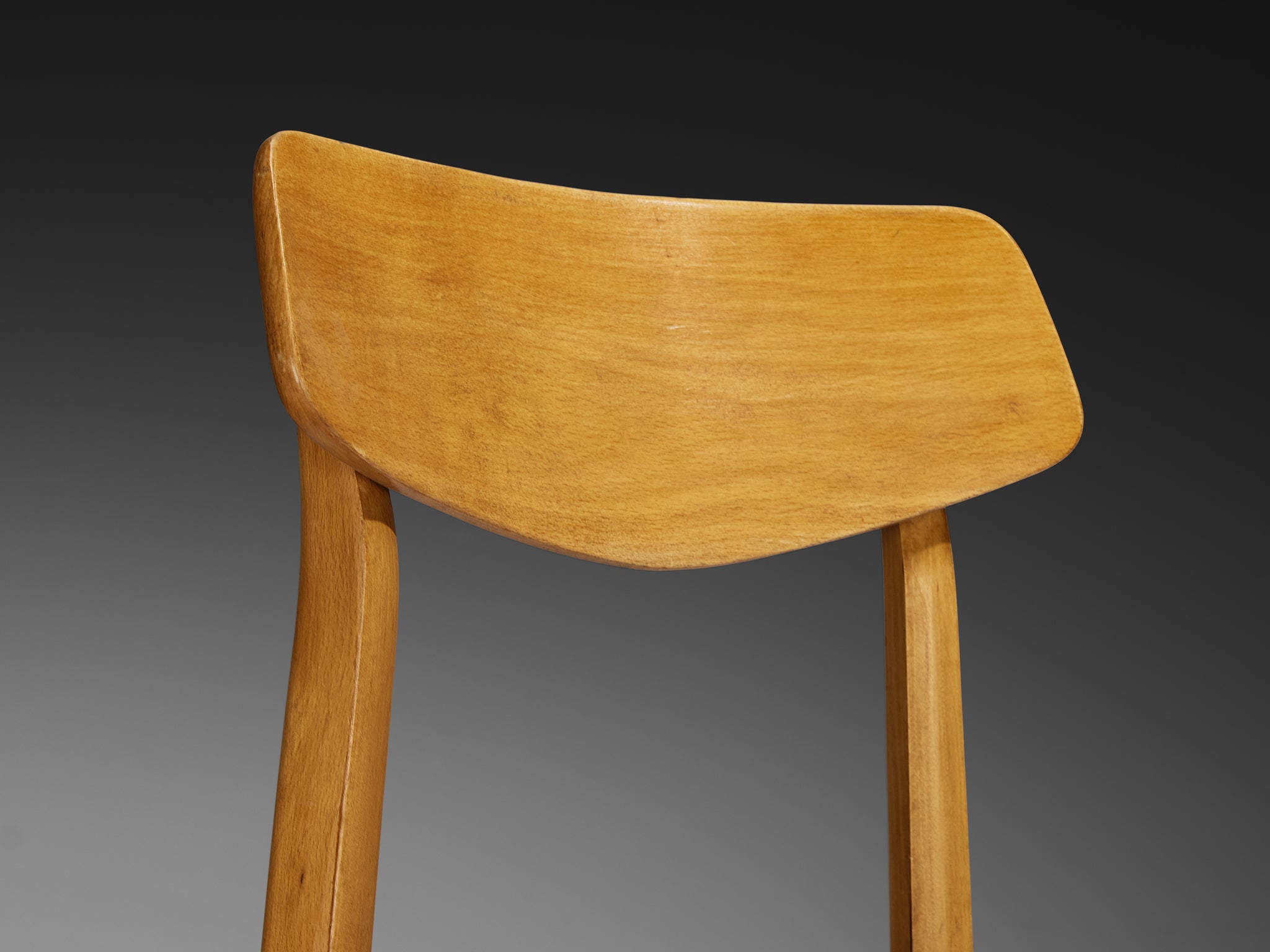 Danish Set of Ten Danish Sculptural Chairs in Blonde Wood Seating Morentz