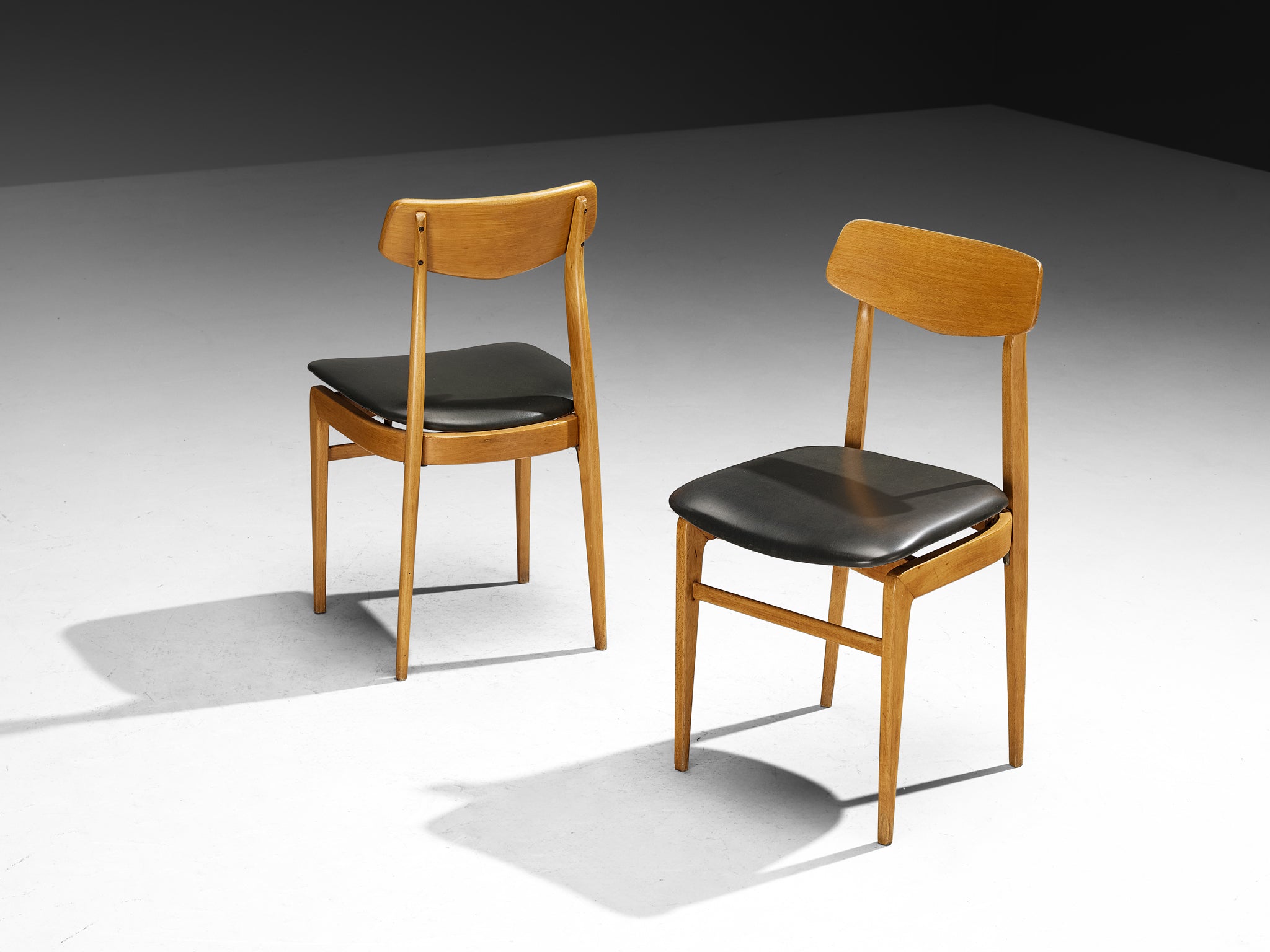 Danish Set of Ten Danish Sculptural Chairs in Blonde Wood Seating Morentz