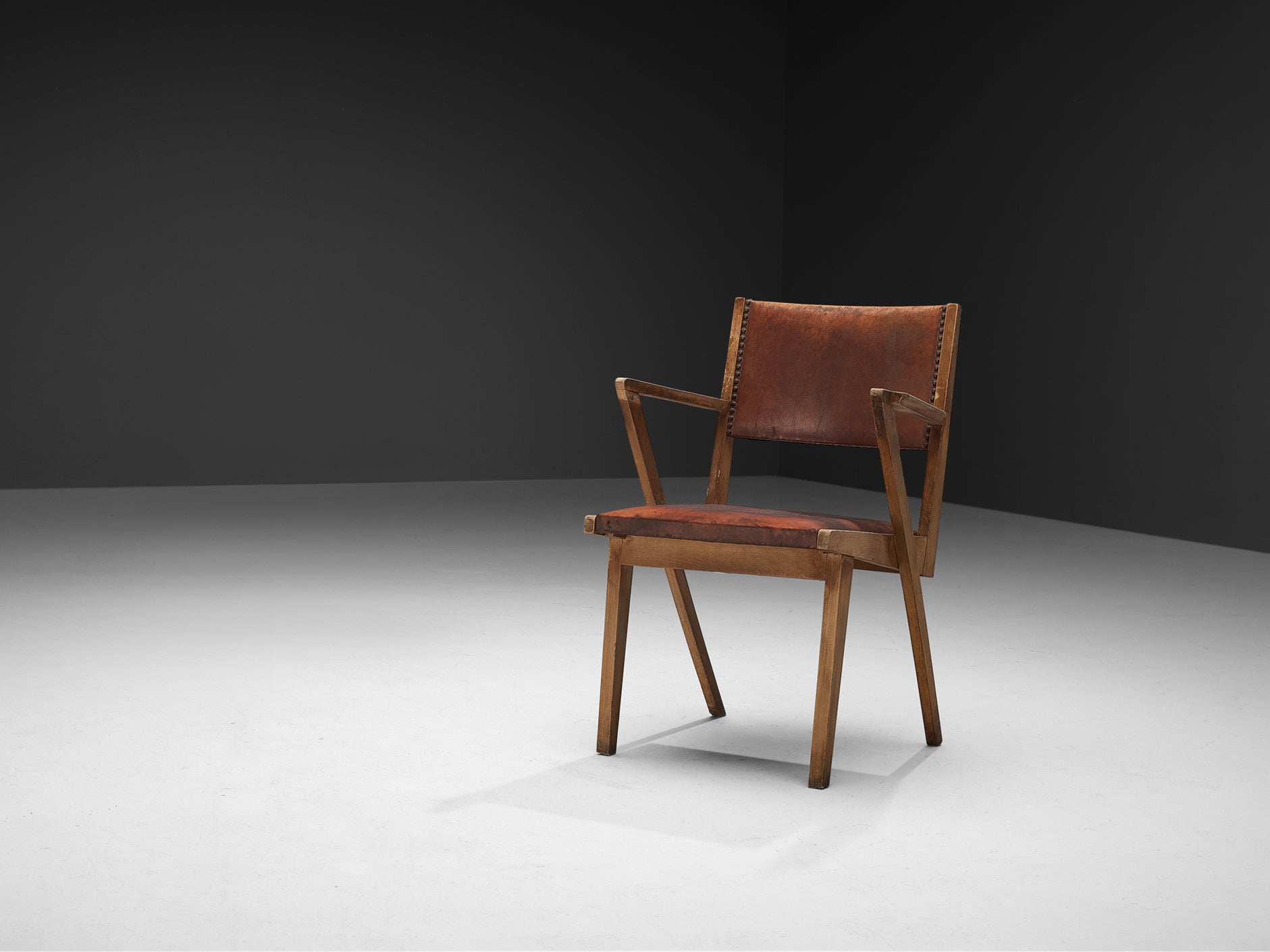 Paul Vandenbulcke for De Coene ‘Efac’ Armchair in Original Patinated Leather Seating Morentz