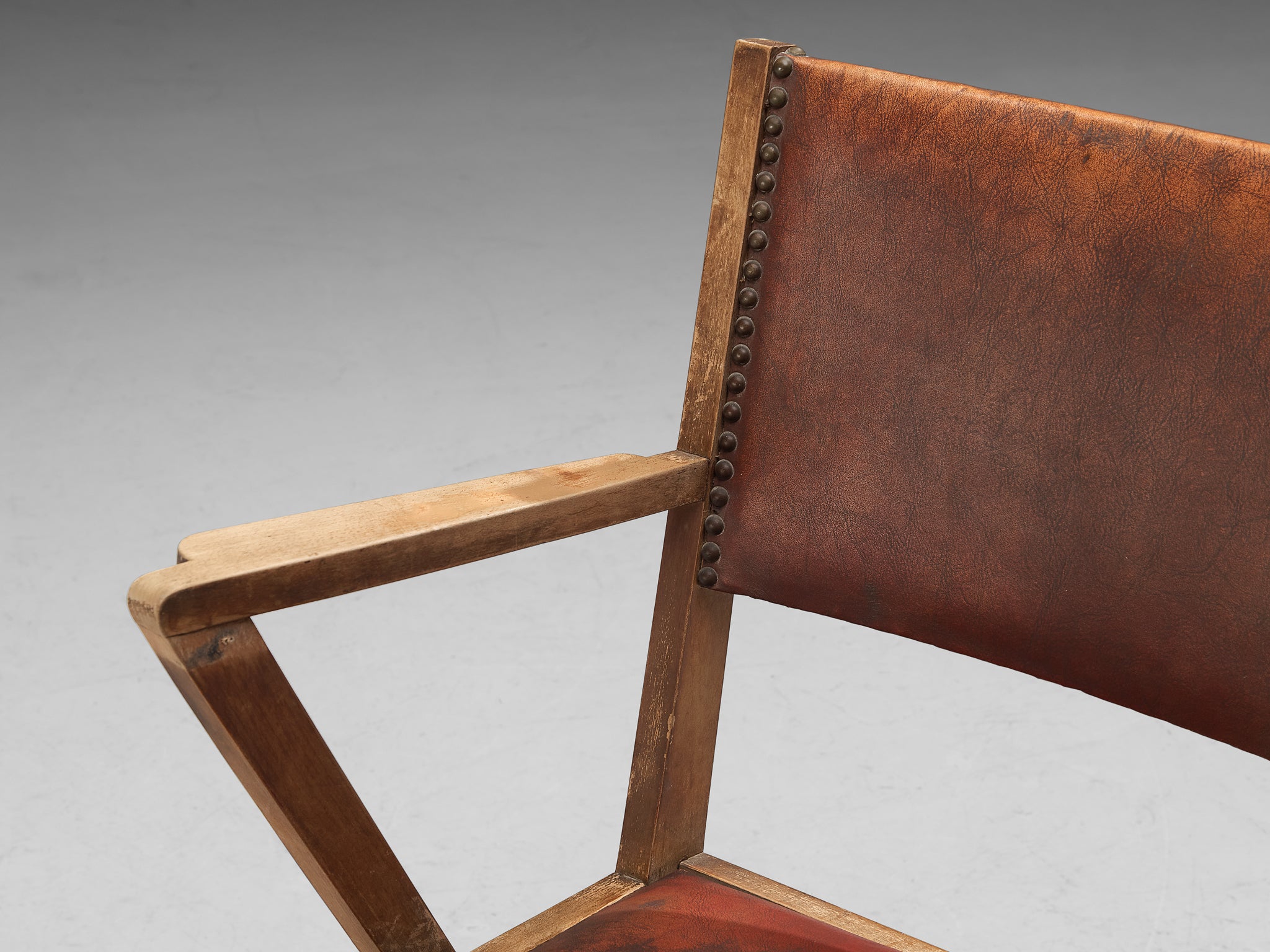 Paul Vandenbulcke for De Coene ‘Efac’ Armchair in Original Patinated Leather Seating Morentz