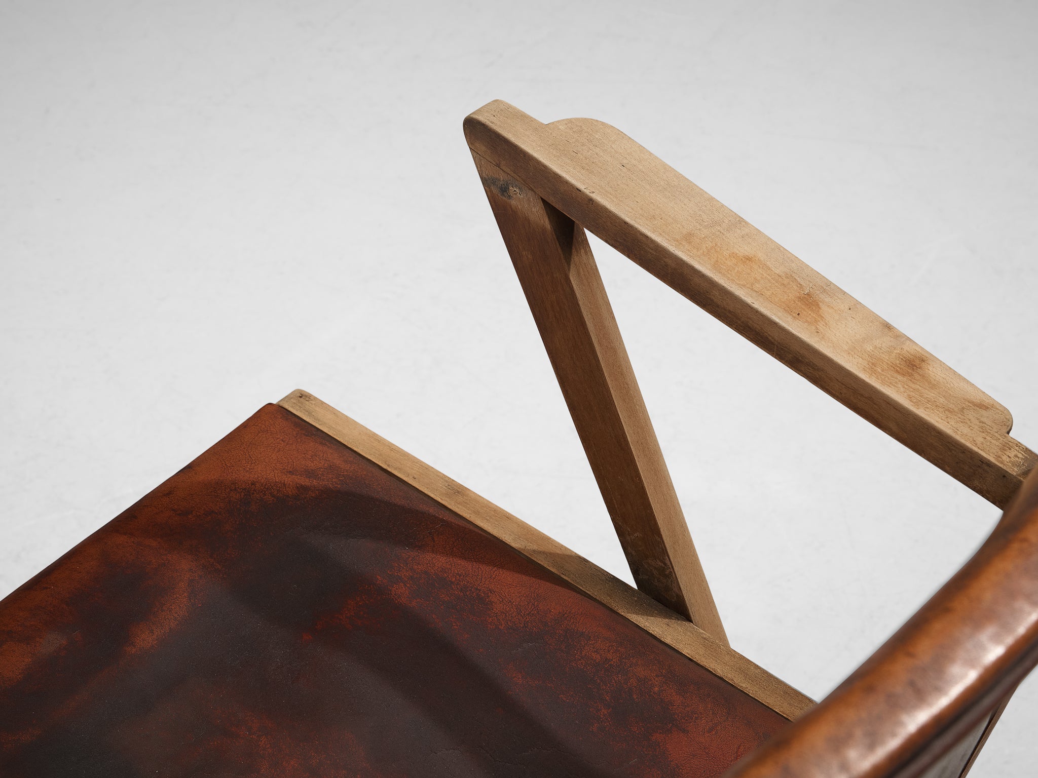 Paul Vandenbulcke for De Coene ‘Efac’ Armchair in Original Patinated Leather Seating Morentz