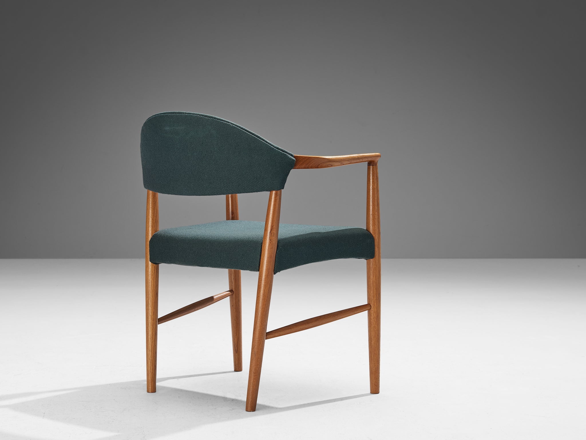 Kurt Olsen for Slagelse Mobelvaerk Armchairs in Teak and Green Upholstery seating Morentz