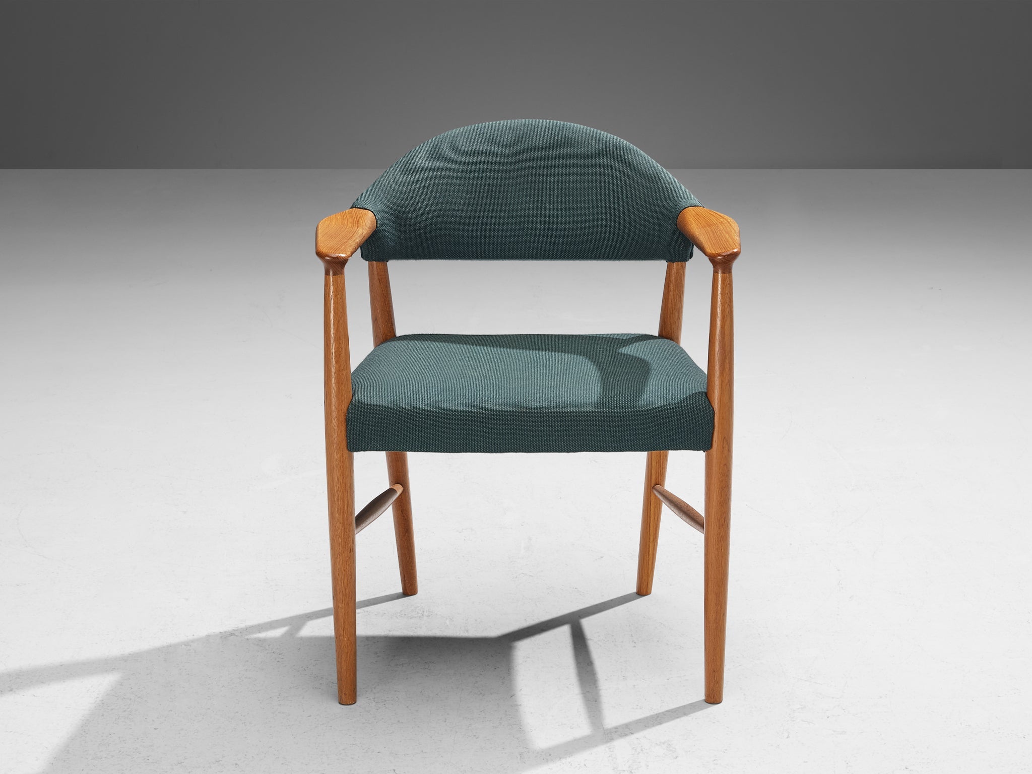 Kurt Olsen for Slagelse Mobelvaerk Armchairs in Teak and Green Upholstery seating Morentz