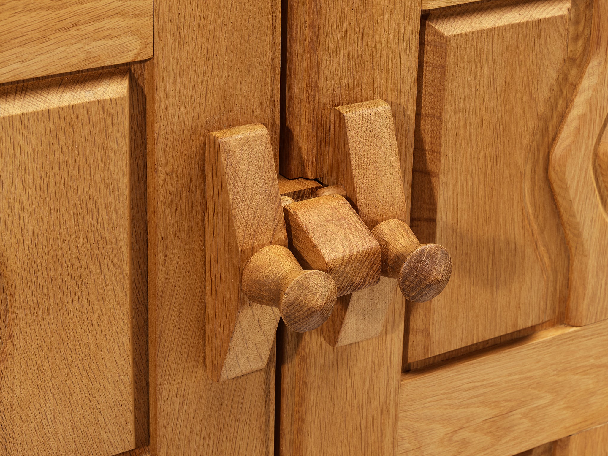 Guillerme & Chambron 'Thierry' Cabinet in Oak and Ceramic Case pieces and storage cabinets Morentz
