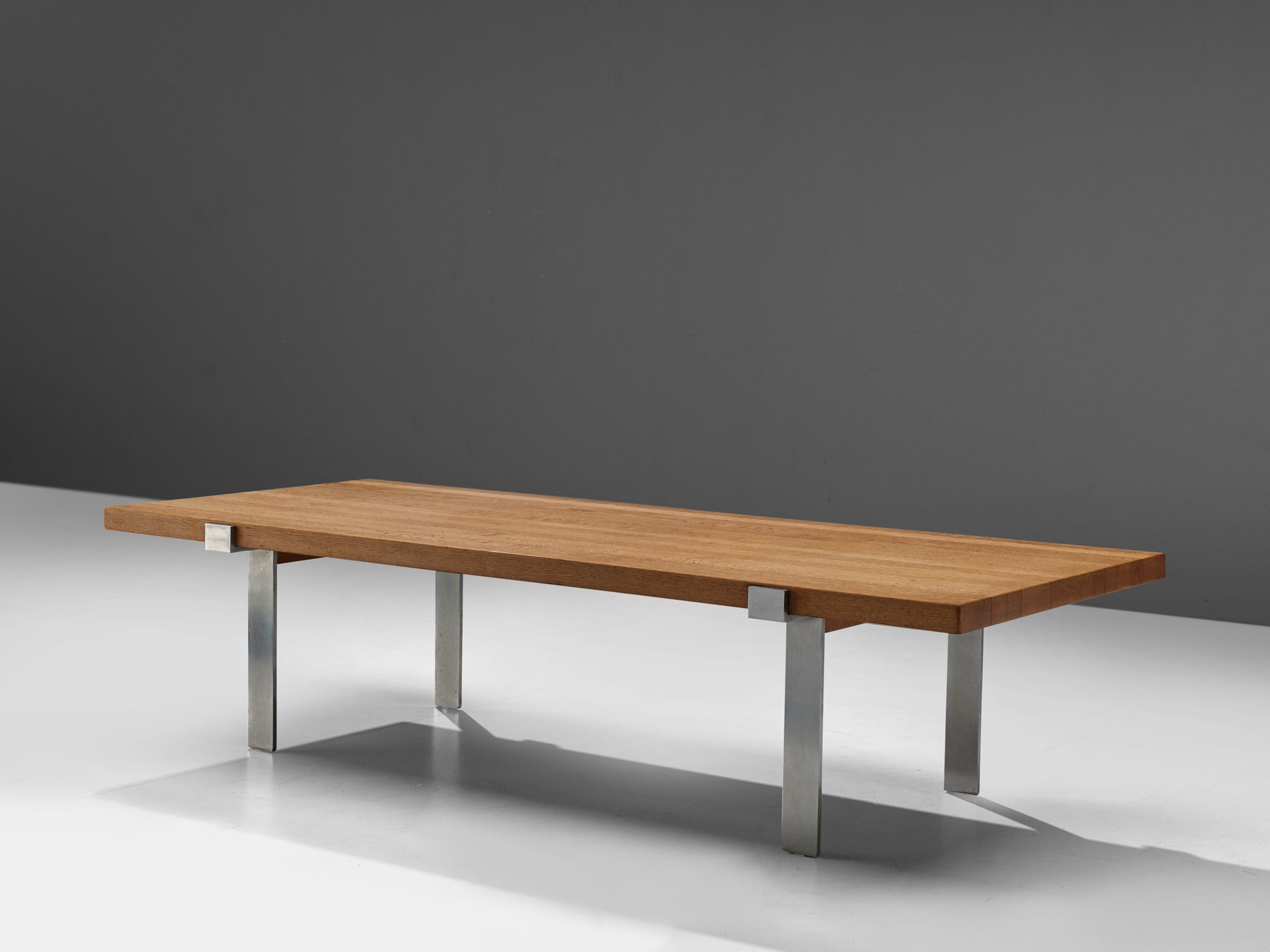 Jørgen Høj for Niels Vitsøe Long Coffee Table in Oak and Steel tables Morentz