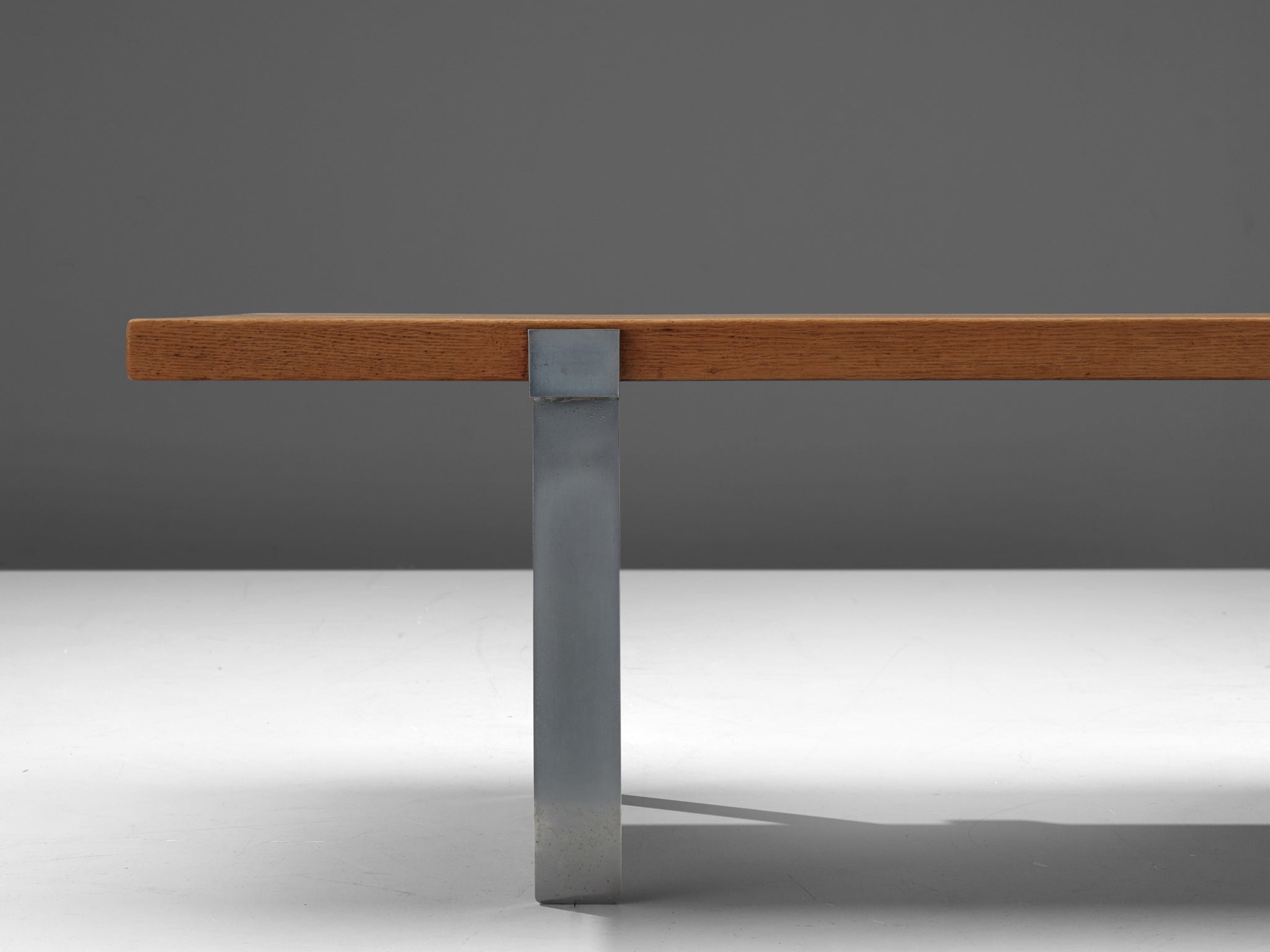 Jørgen Høj for Niels Vitsøe Long Coffee Table in Oak and Steel tables Morentz