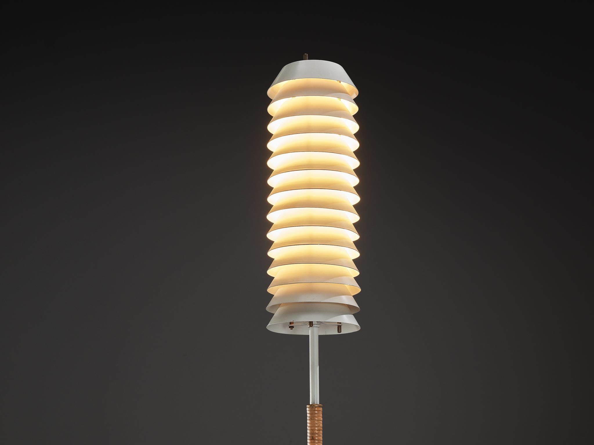 Ilmari Tapiovaara 'Maija the Bee' Floor Lamp with Cane and Brass Details lighting Morentz