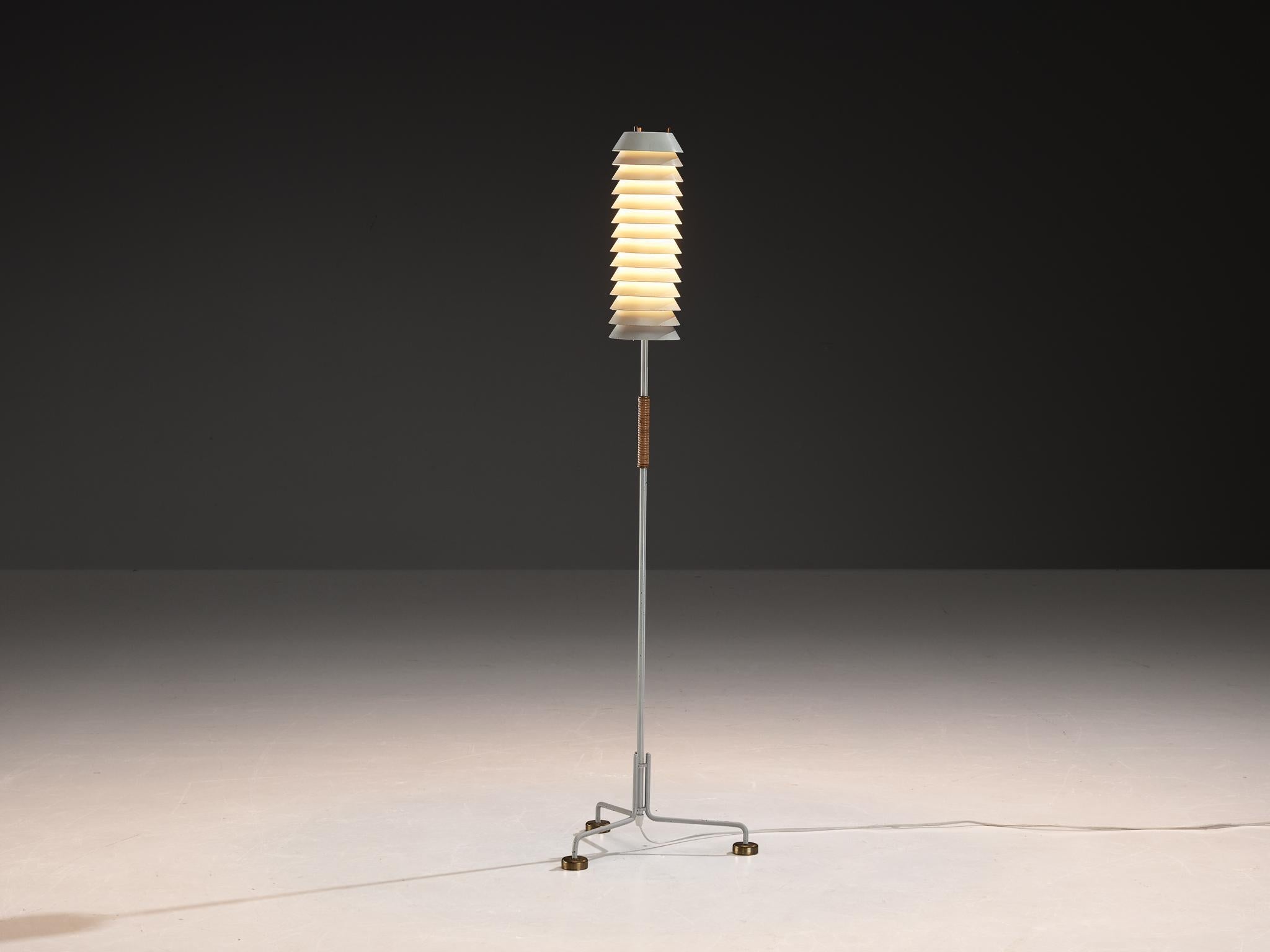 Ilmari Tapiovaara 'Maija the Bee' Floor Lamp with Cane and Brass Details lighting Morentz
