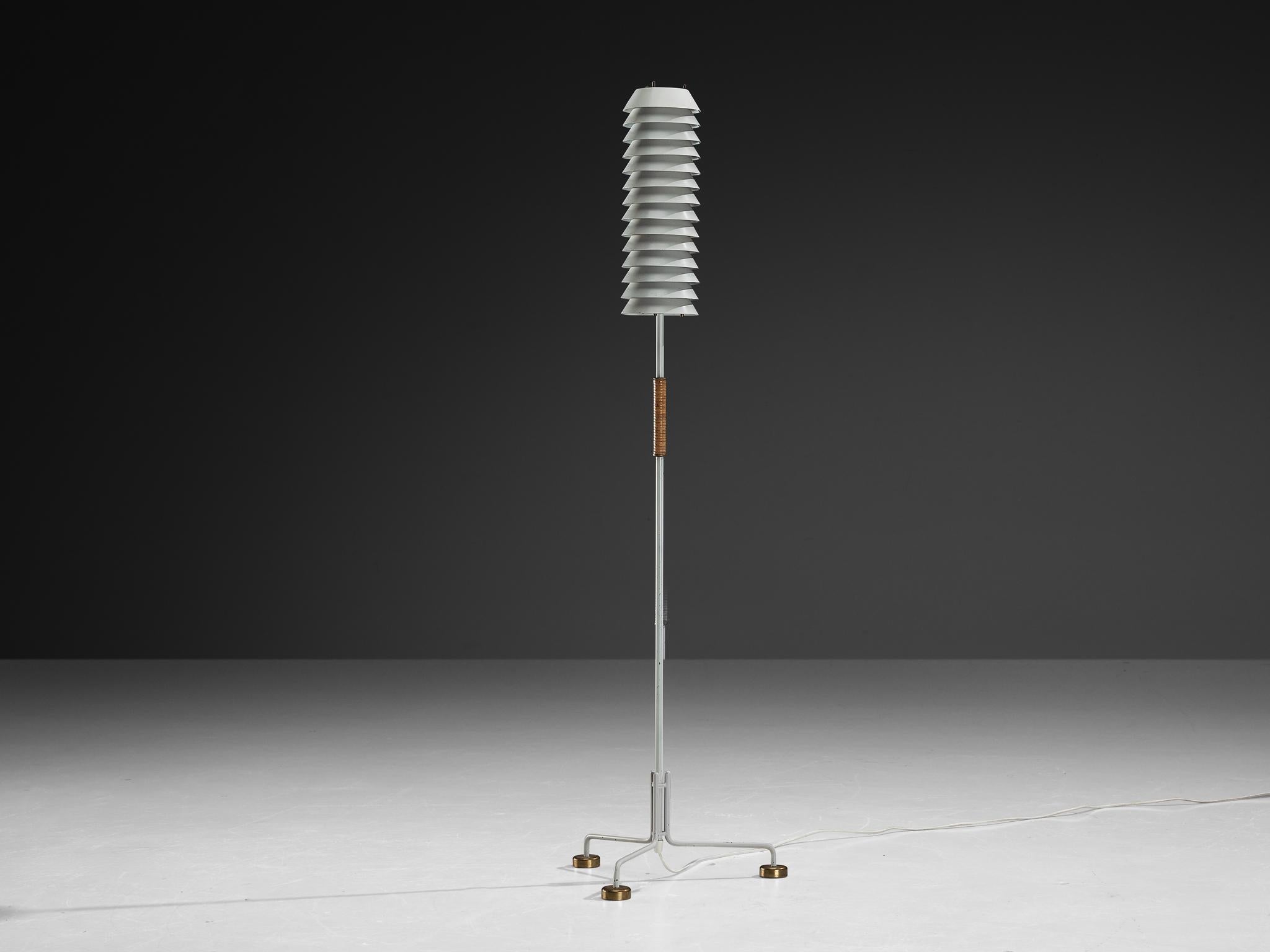 Ilmari Tapiovaara 'Maija the Bee' Floor Lamp with Cane and Brass Details lighting Morentz