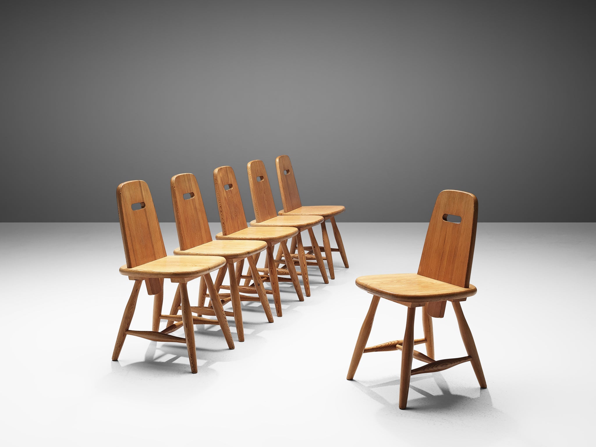 Eero Aarnio for Laukaan Puu Set of Six Dining Chairs in Solid Pine seating Morentz