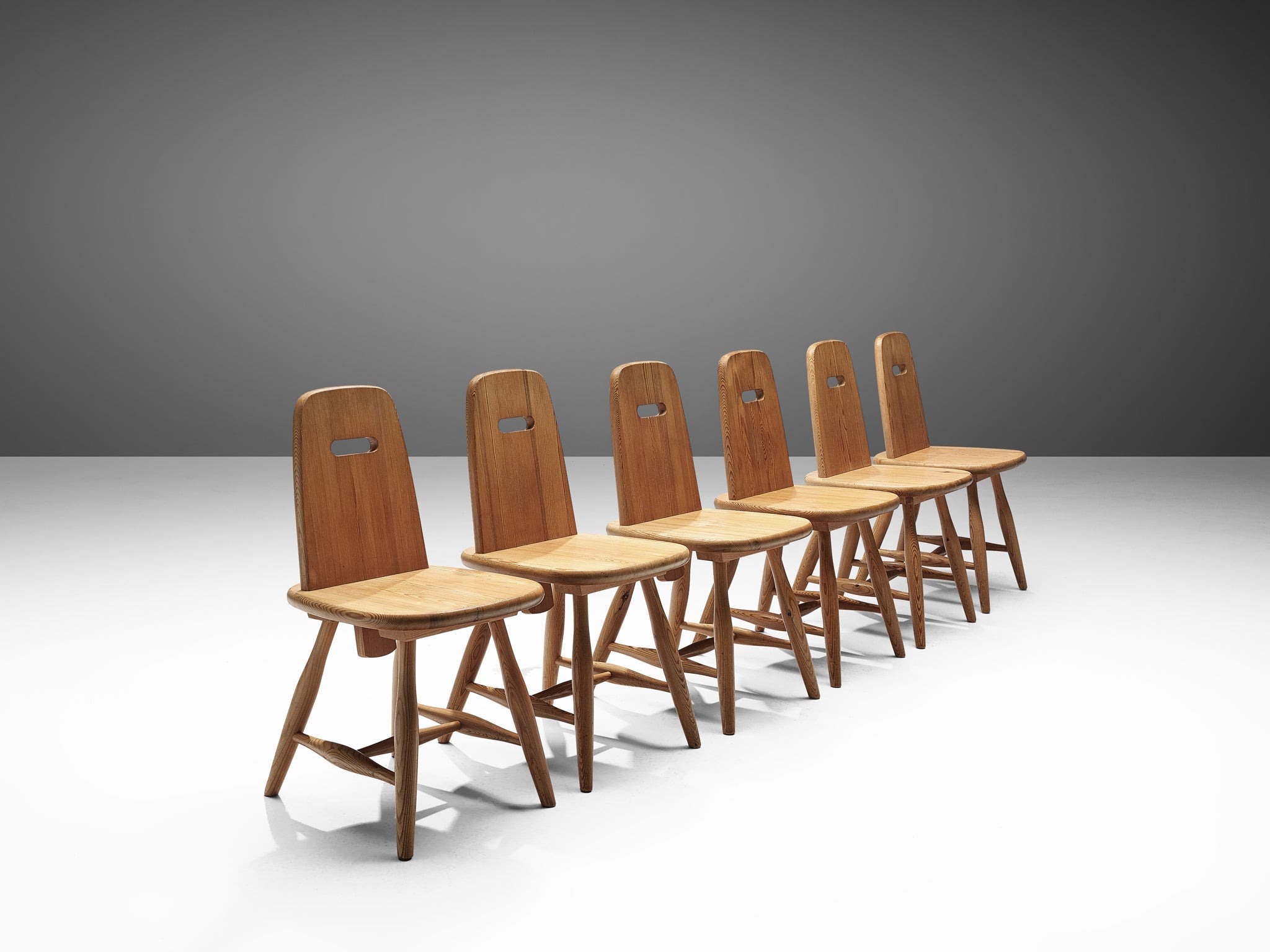 Eero Aarnio for Laukaan Puu Set of Six Dining Chairs in Solid Pine seating Morentz