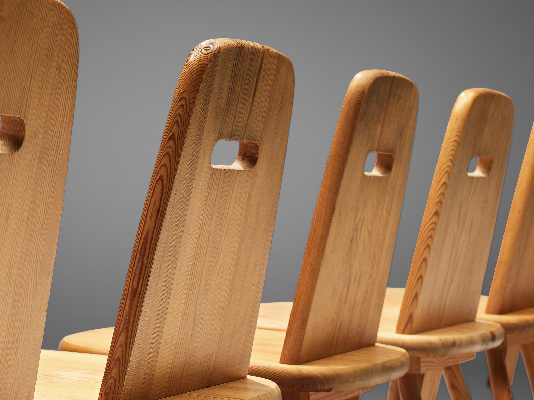 Eero Aarnio for Laukaan Puu Set of Six Dining Chairs in Solid Pine seating Morentz