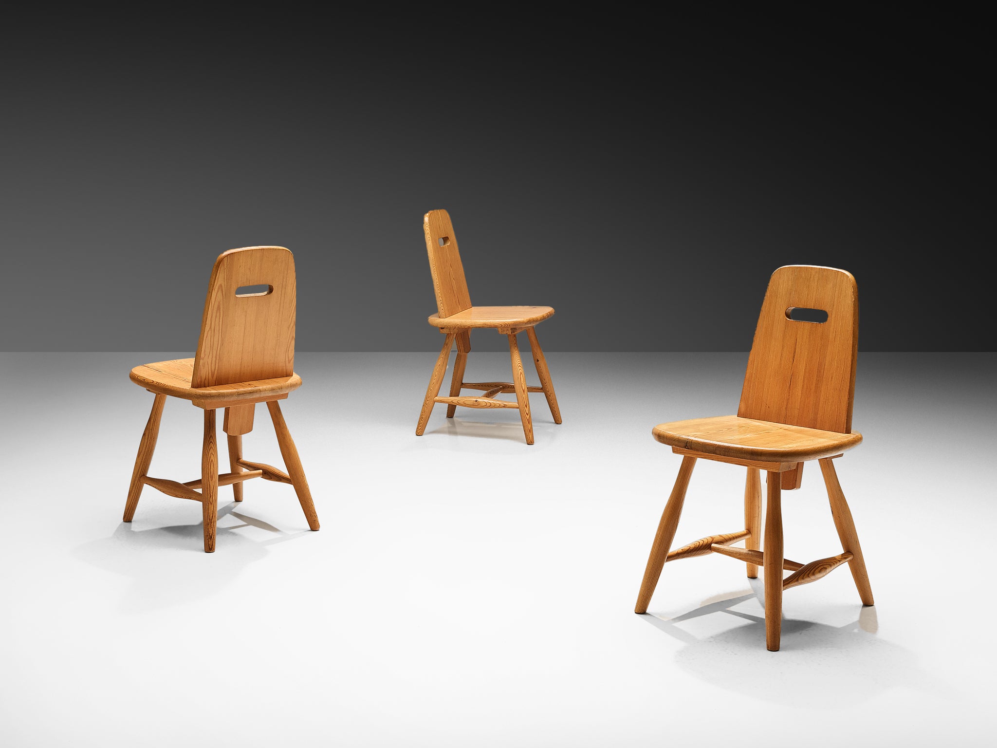 Eero Aarnio for Laukaan Puu Set of Six Dining Chairs in Solid Pine Seating Morentz